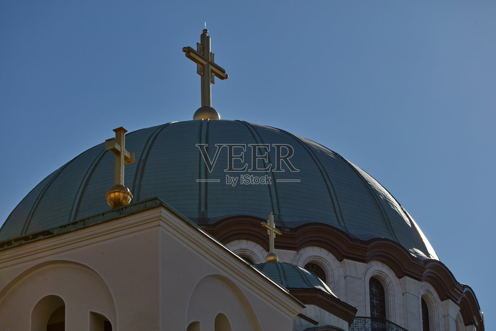 塞尔维亚贝尔格莱德的圣萨瓦东正教教堂。照片摄影图片