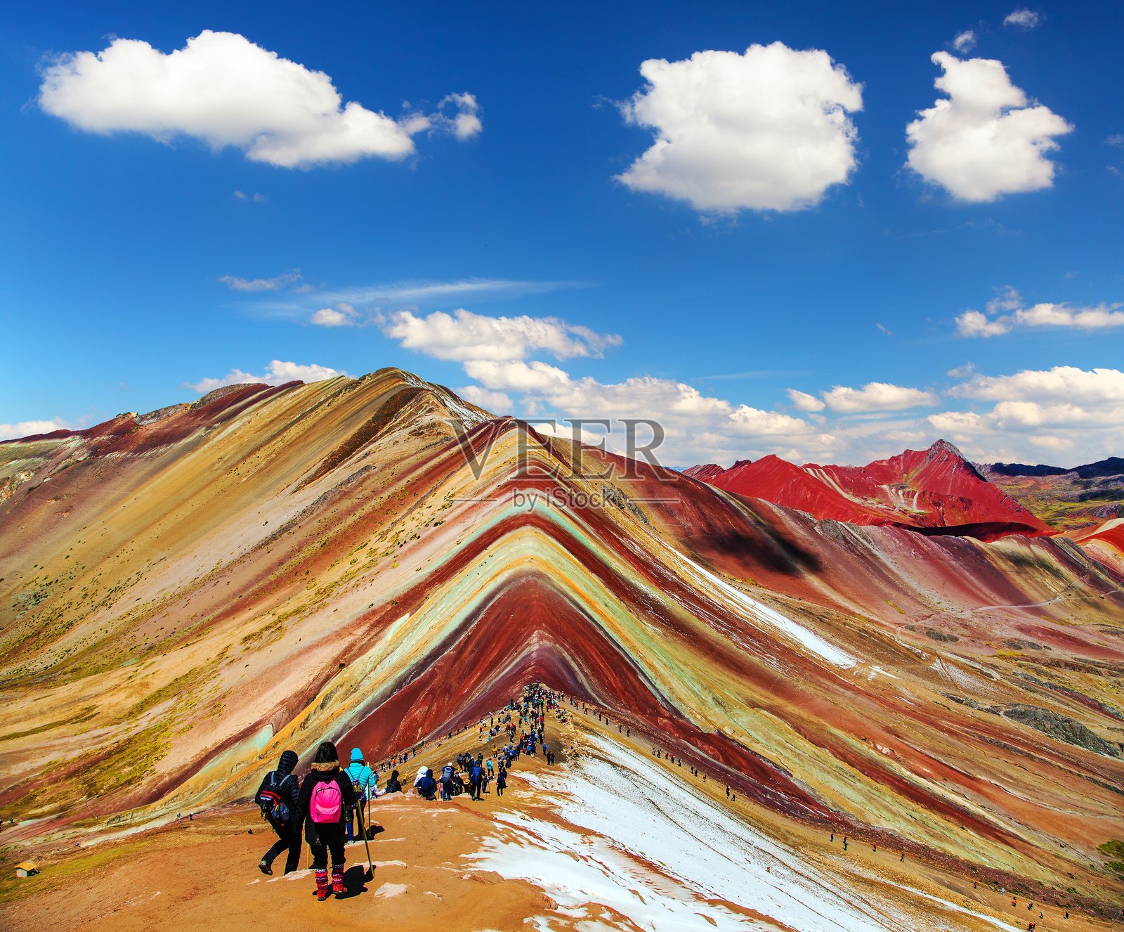 秘鲁的彩虹山，秘鲁安第斯山脉照片摄影图片