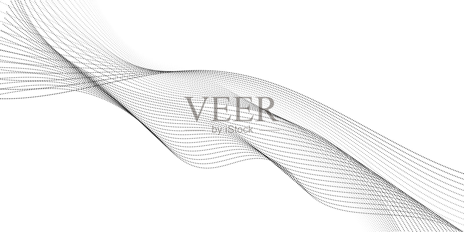 流动的波浪图案，黑色光滑曲线形状，独立于透明背景。矢量图，概念涉及科技、科学、音乐和现代性。插画图片素材