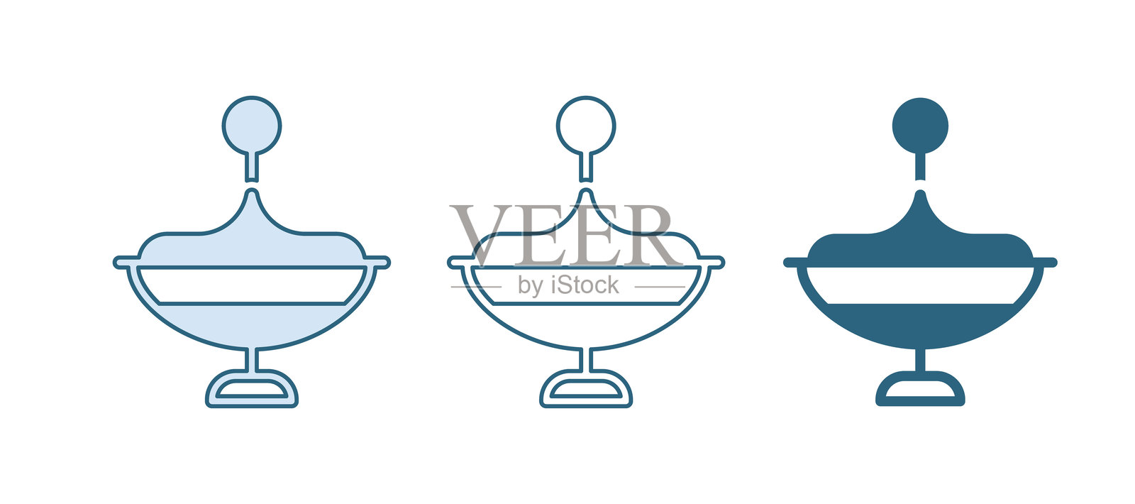 蓝色旋转玩具图标，背景为白色。矢量图。插画图片素材