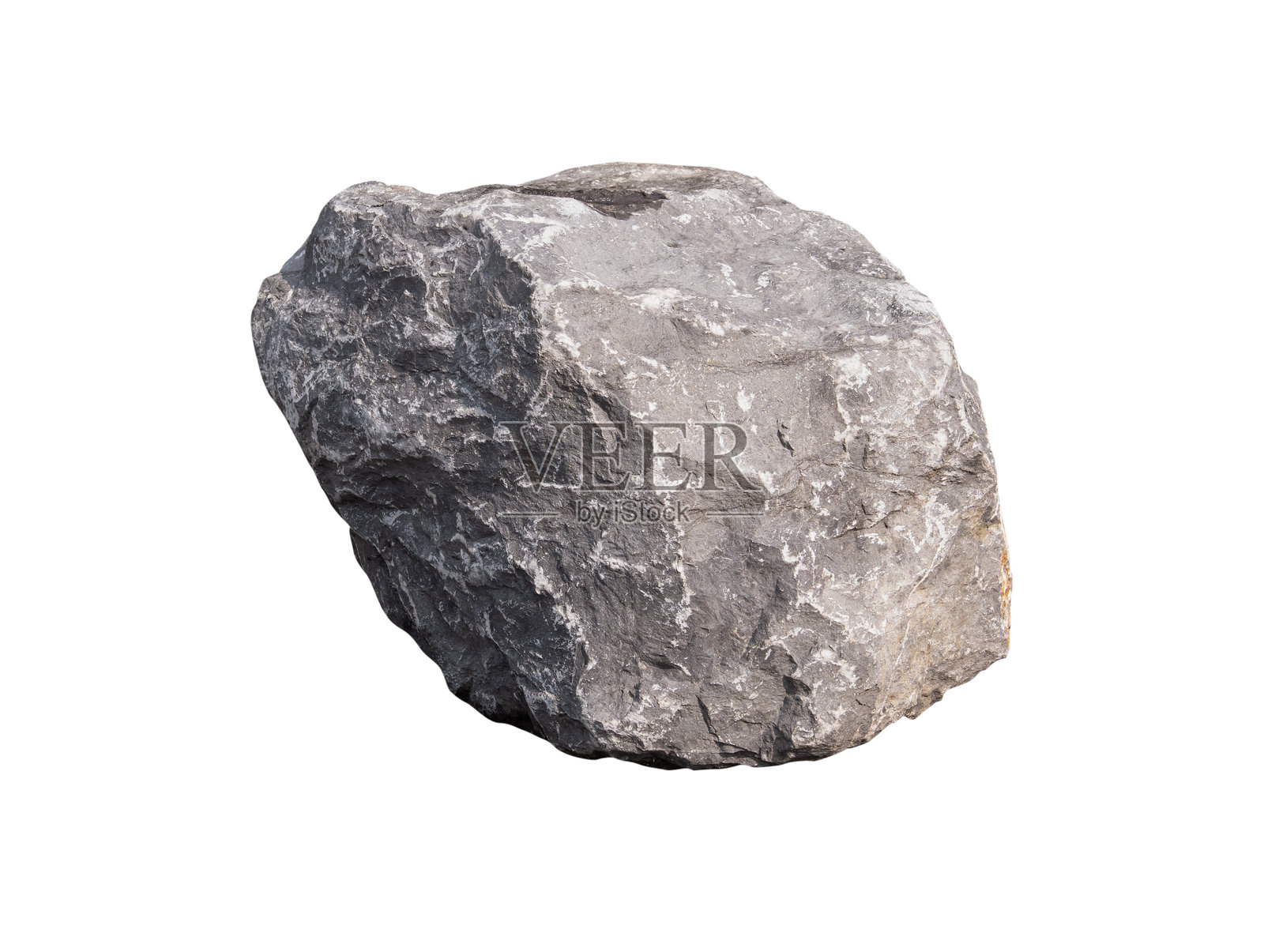 孤立的岩石石台，白色背景上的产品展示石台，位于山脉部分的石海形成，具有自然粗糙纹理表面的悬崖岩石巨石，带有抠图路径。照片摄影图片