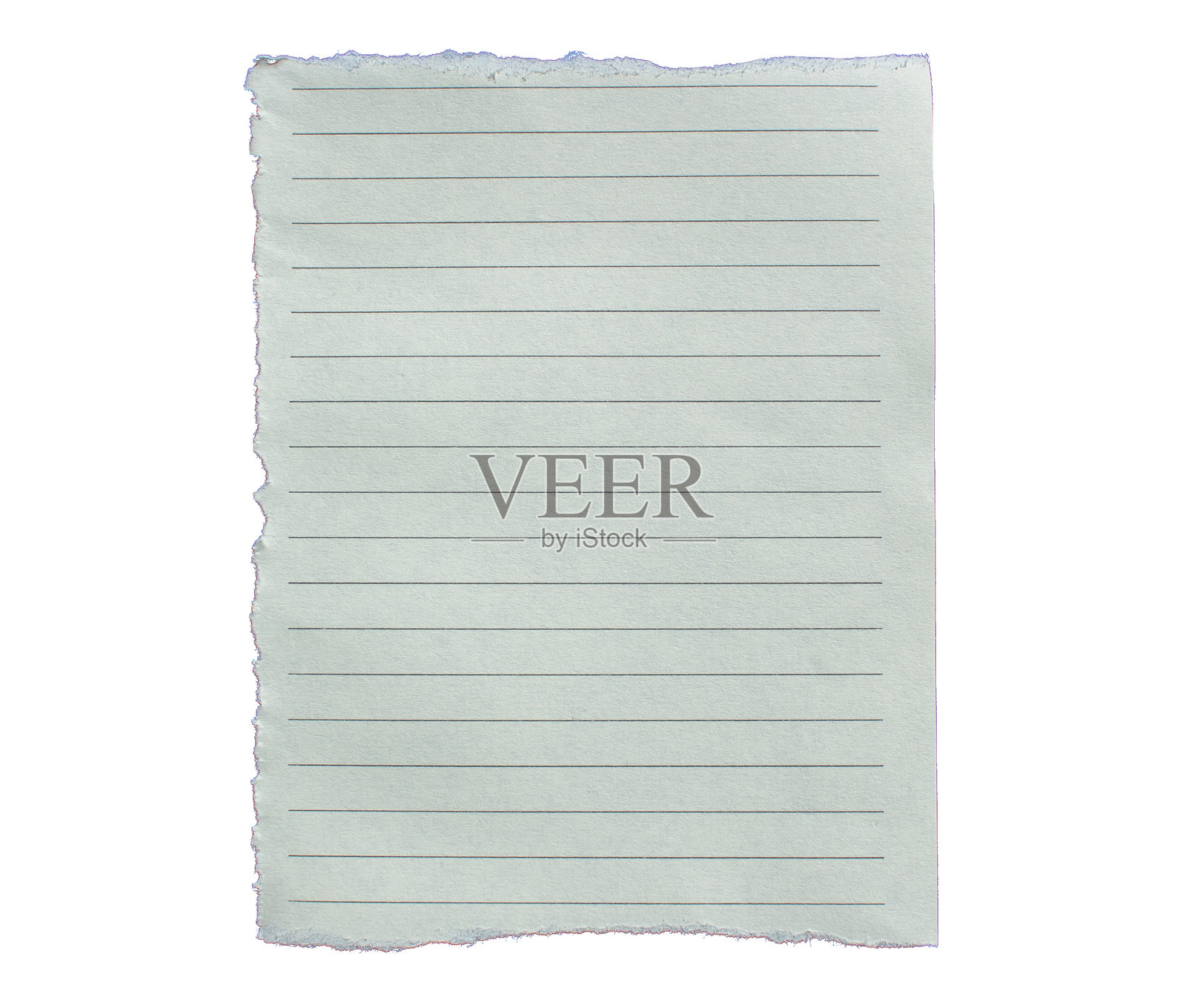 撕裂的有线纸片放在白色背景上照片摄影图片