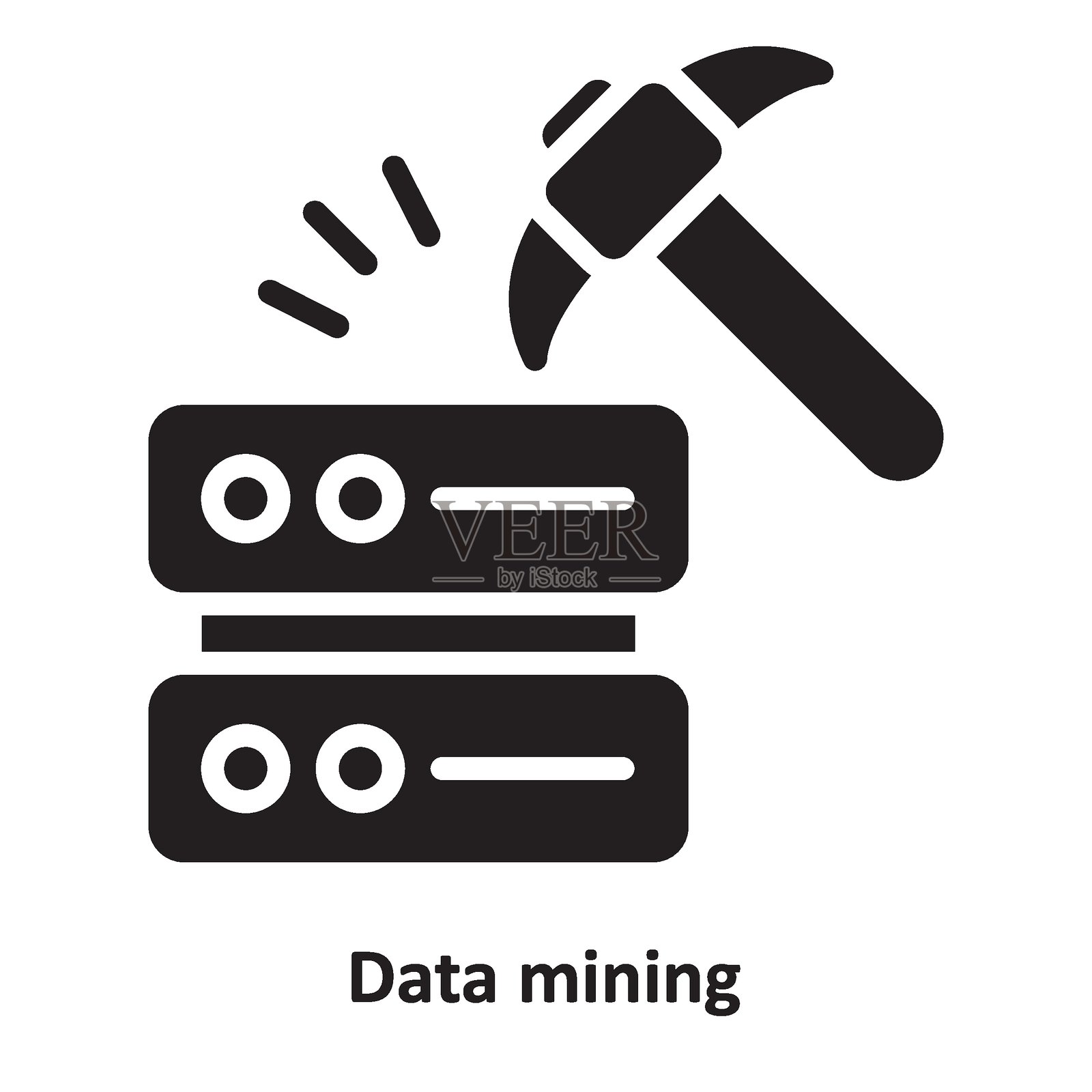 数据挖掘矢量图标，易于修改或编辑插画图片素材