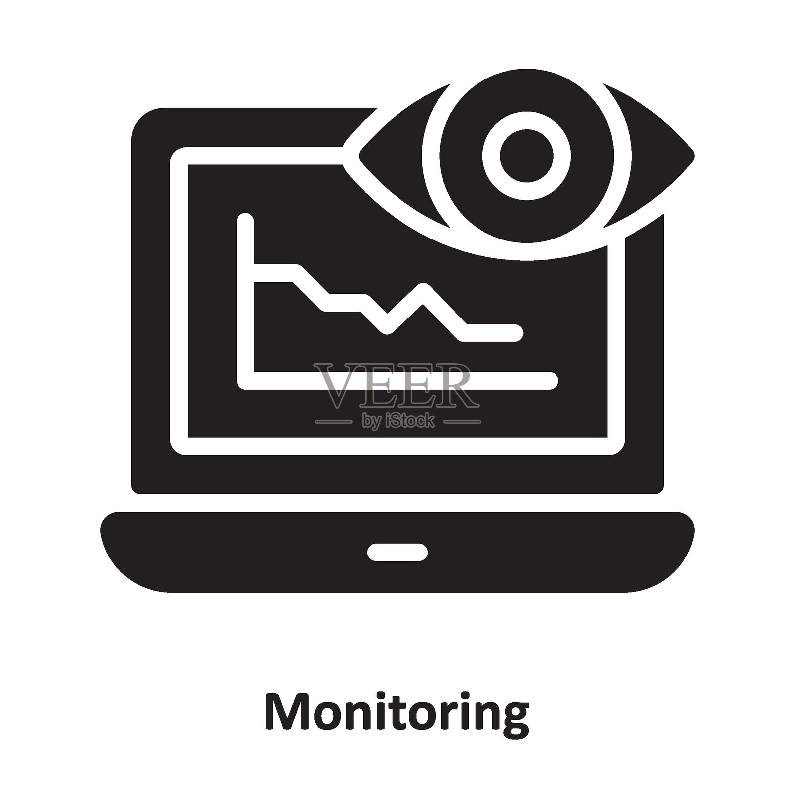 可轻松修改或编辑的监控矢量图标插画图片素材