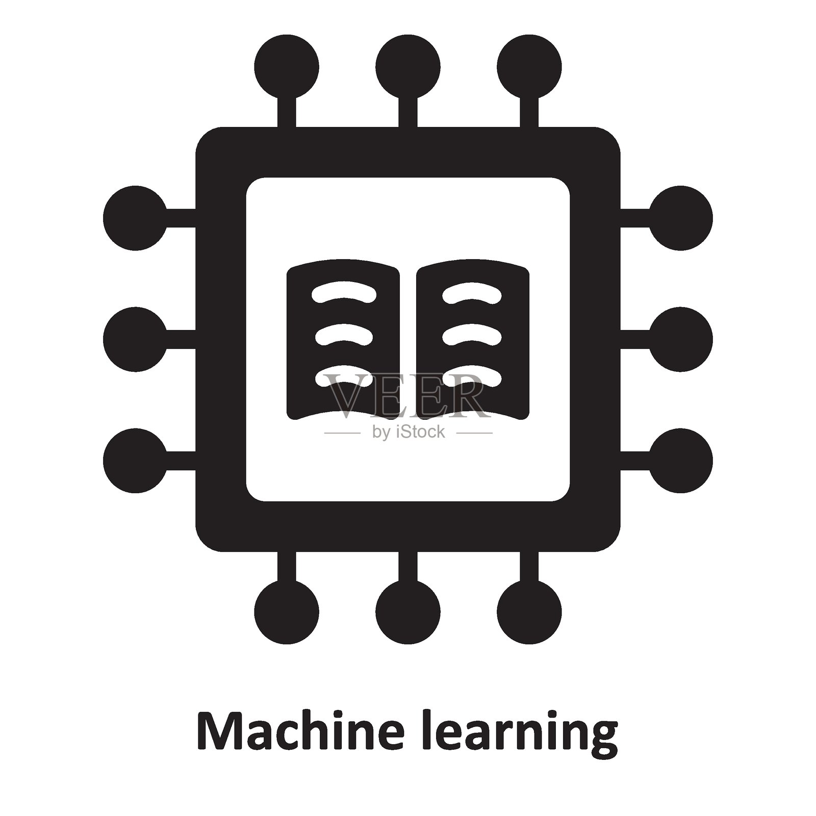 机器学习矢量图标，易于修改或编辑插画图片素材