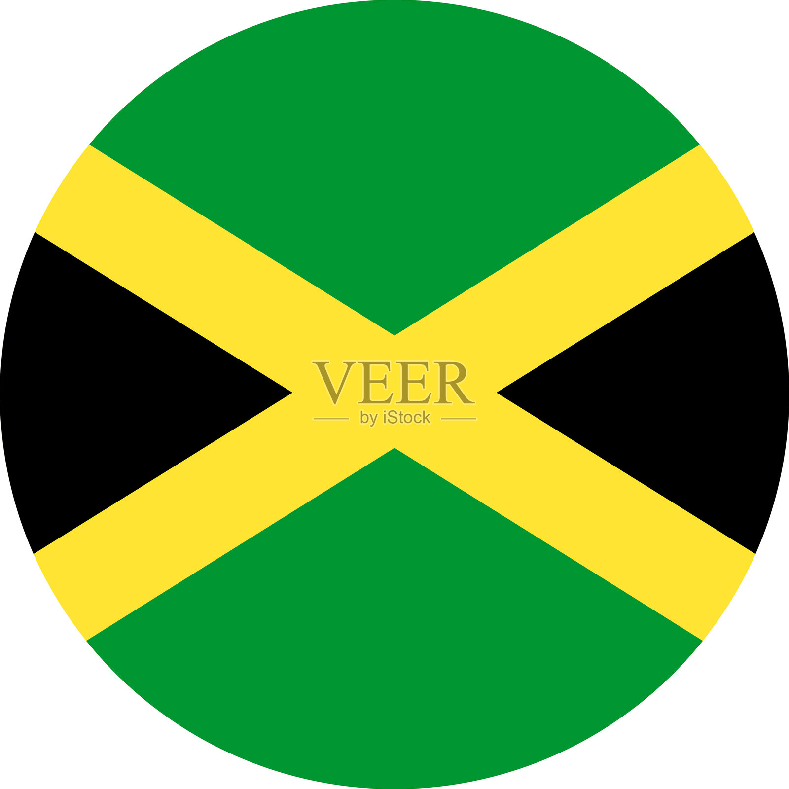 牙买加国旗插图，圆形设计插画图片素材