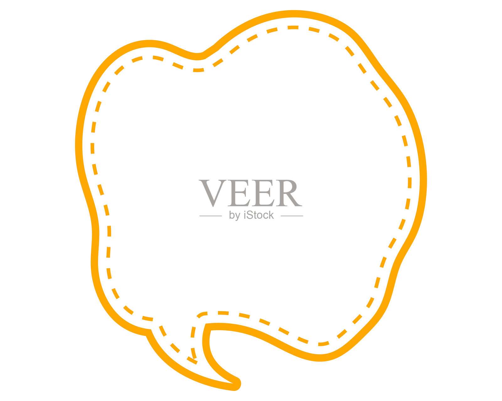 简单的虚线爆炸柔和云朵形状插画图片素材