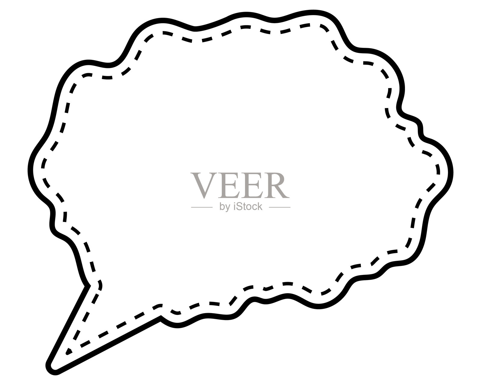 简单的虚线爆炸柔和线条云形状插画图片素材