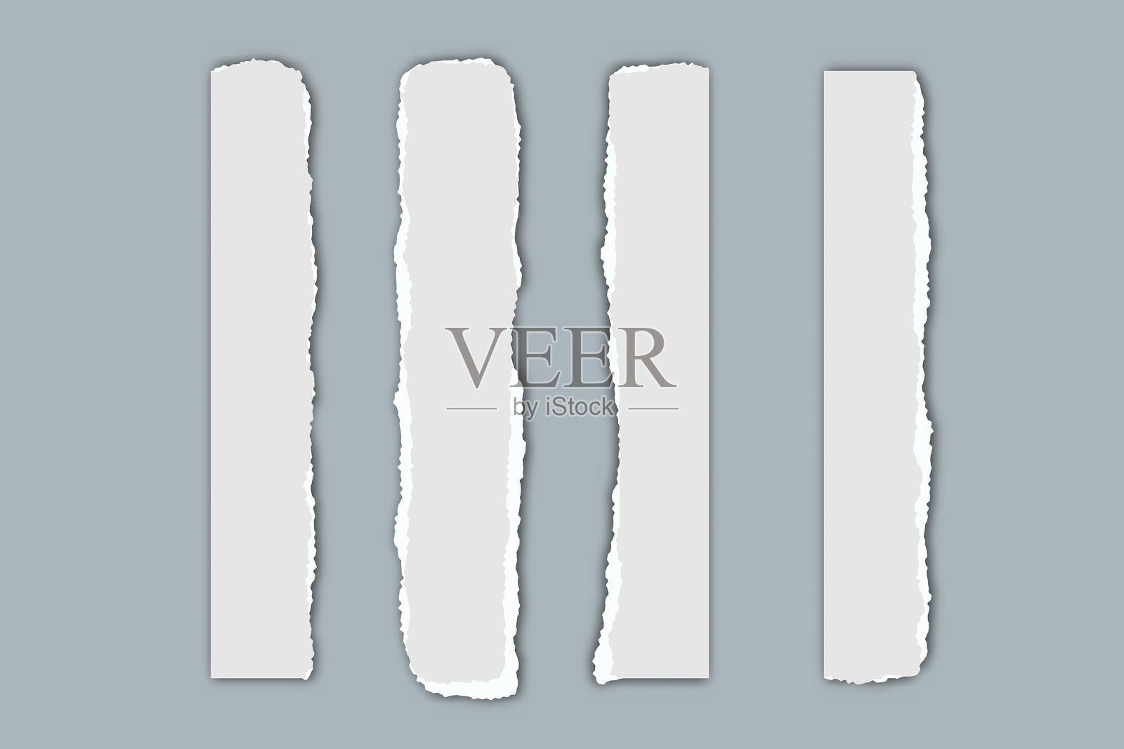 白色和灰色撕裂纸张套装插画图片素材