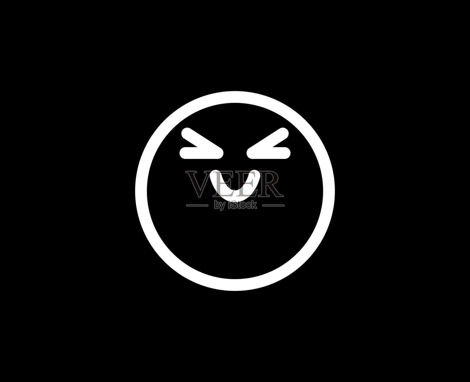 黑色背景上的线条图标表情设计插画图片素材