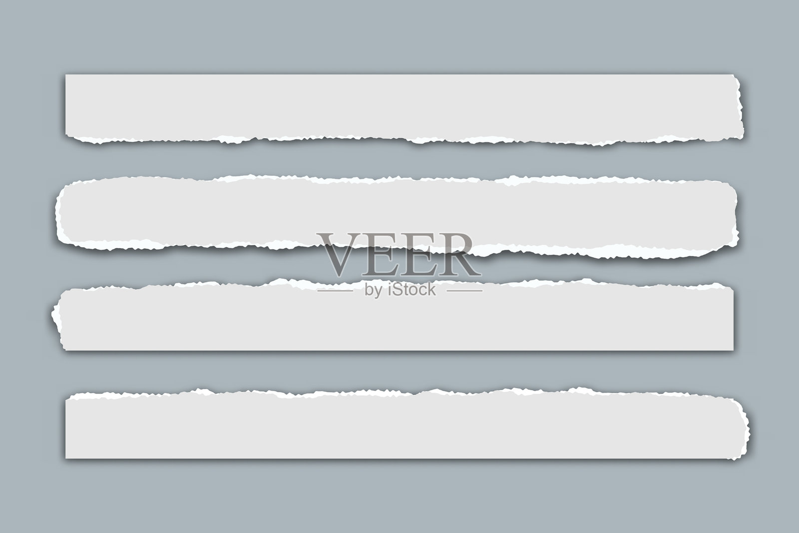 白色和灰色撕裂纸张套装插画图片素材