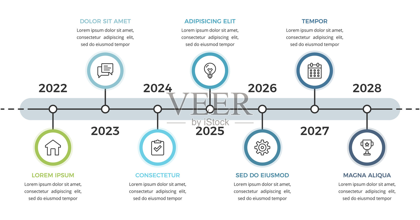 时间线信息图模板插画图片素材