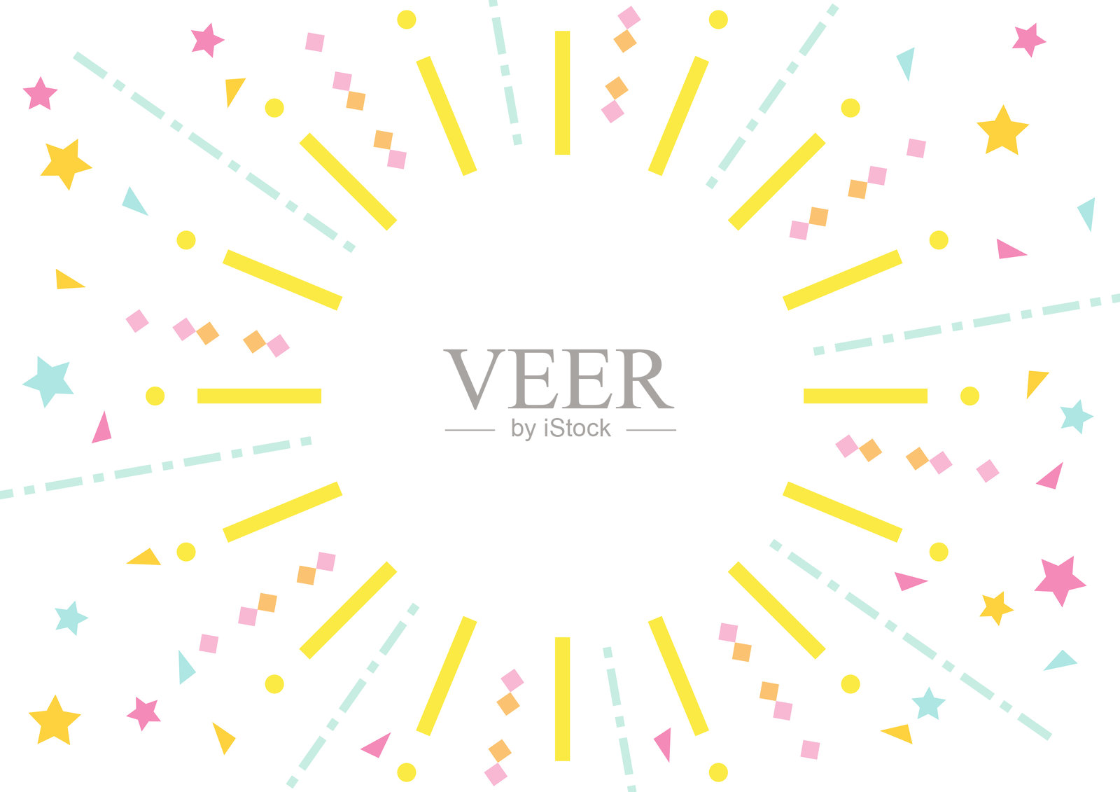 流行的浓缩线条和五彩纸屑背景，矢量插图插画图片素材