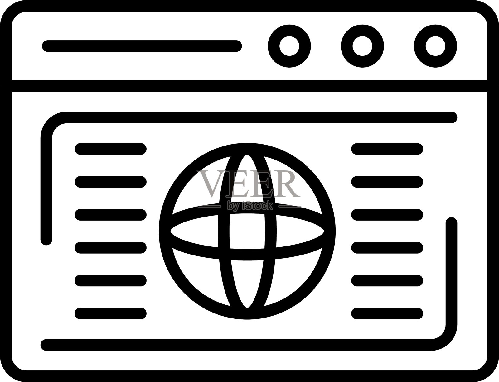 网页浏览器图标矢量元素插画图片素材