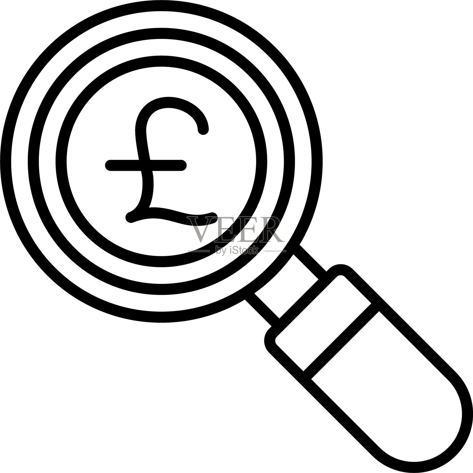 欧元搜索图标矢量元素插画图片素材