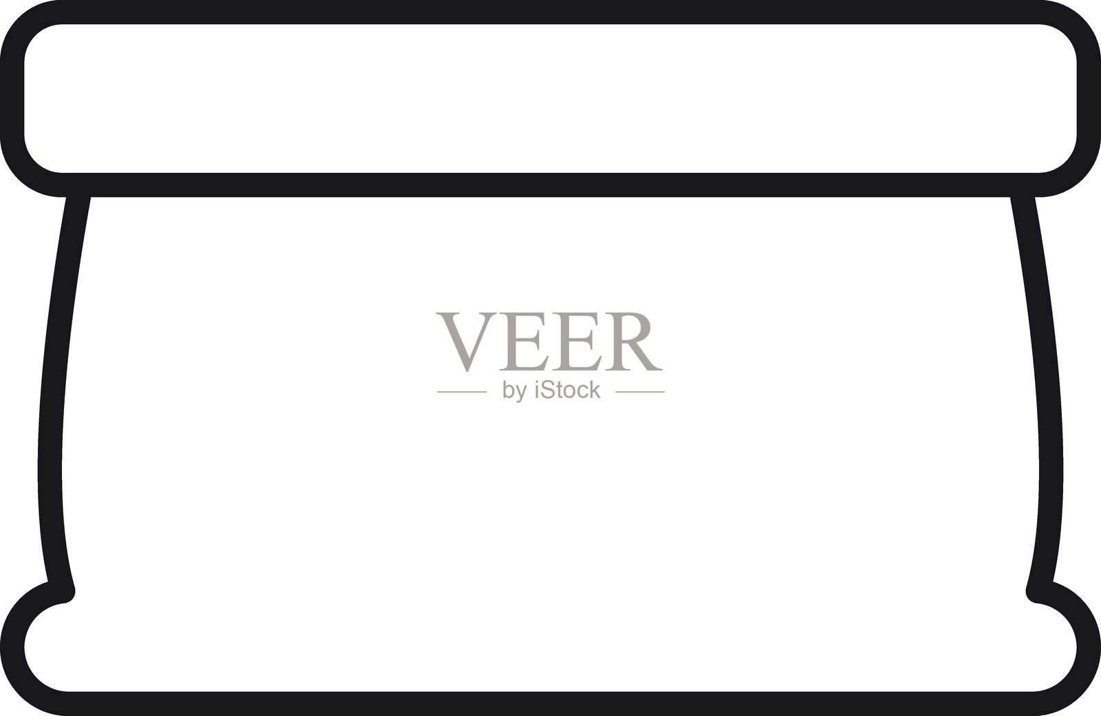 空圆容器带盖设计，细线风格插画图片素材