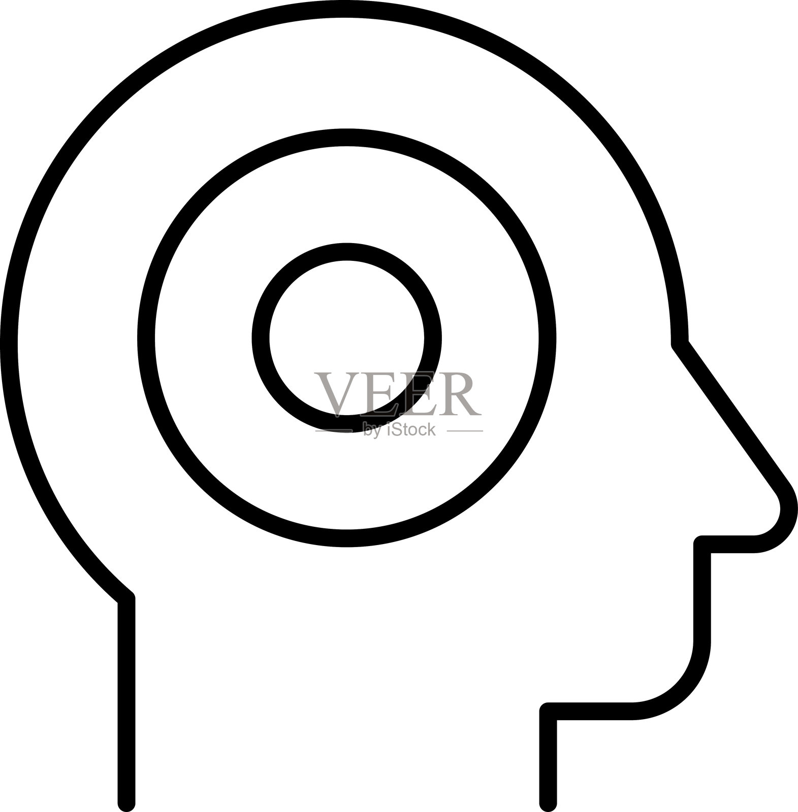 专注与集中图标集合。目标与靶心线条图标集。矢量插图插画图片素材