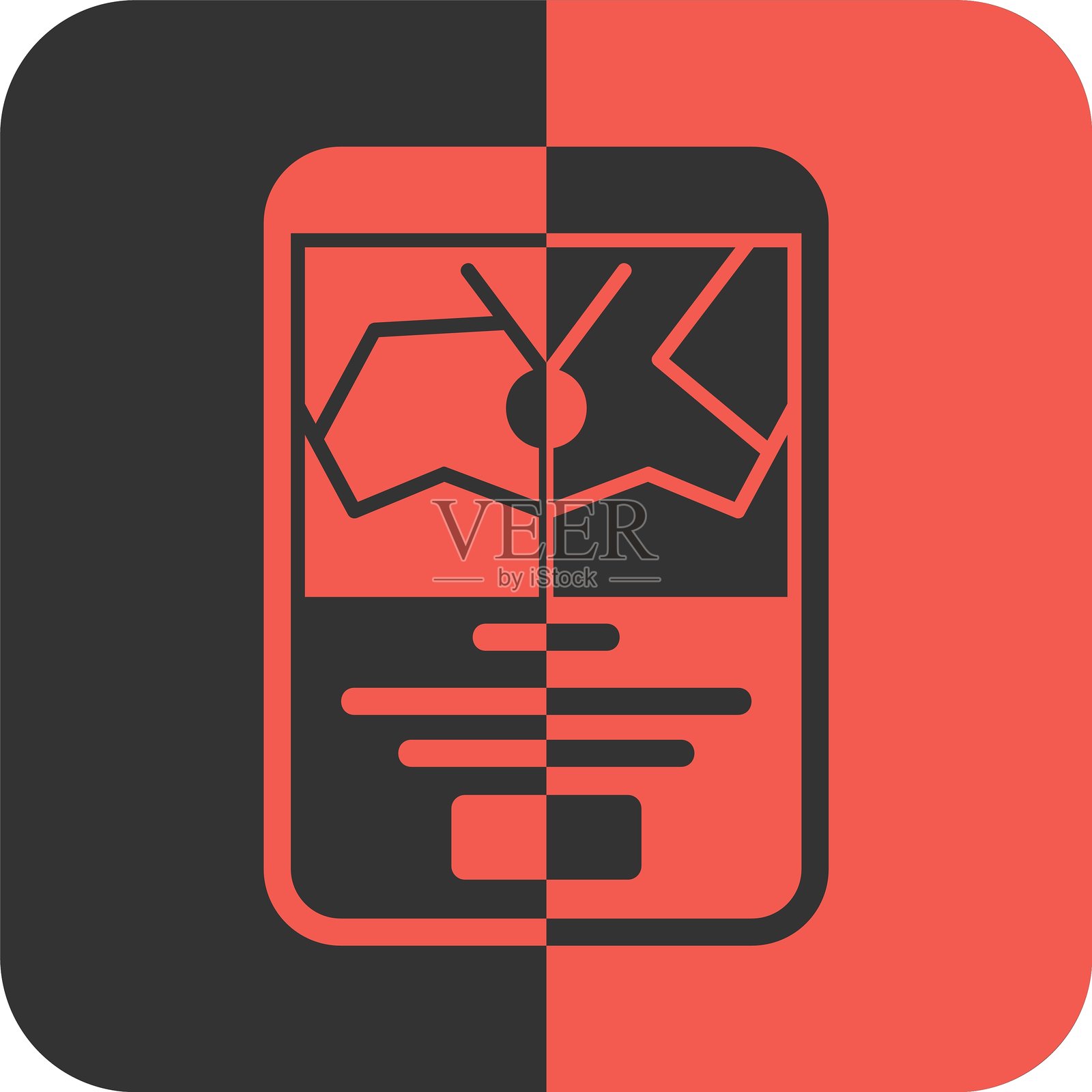 位置红色反向图标插画图片素材