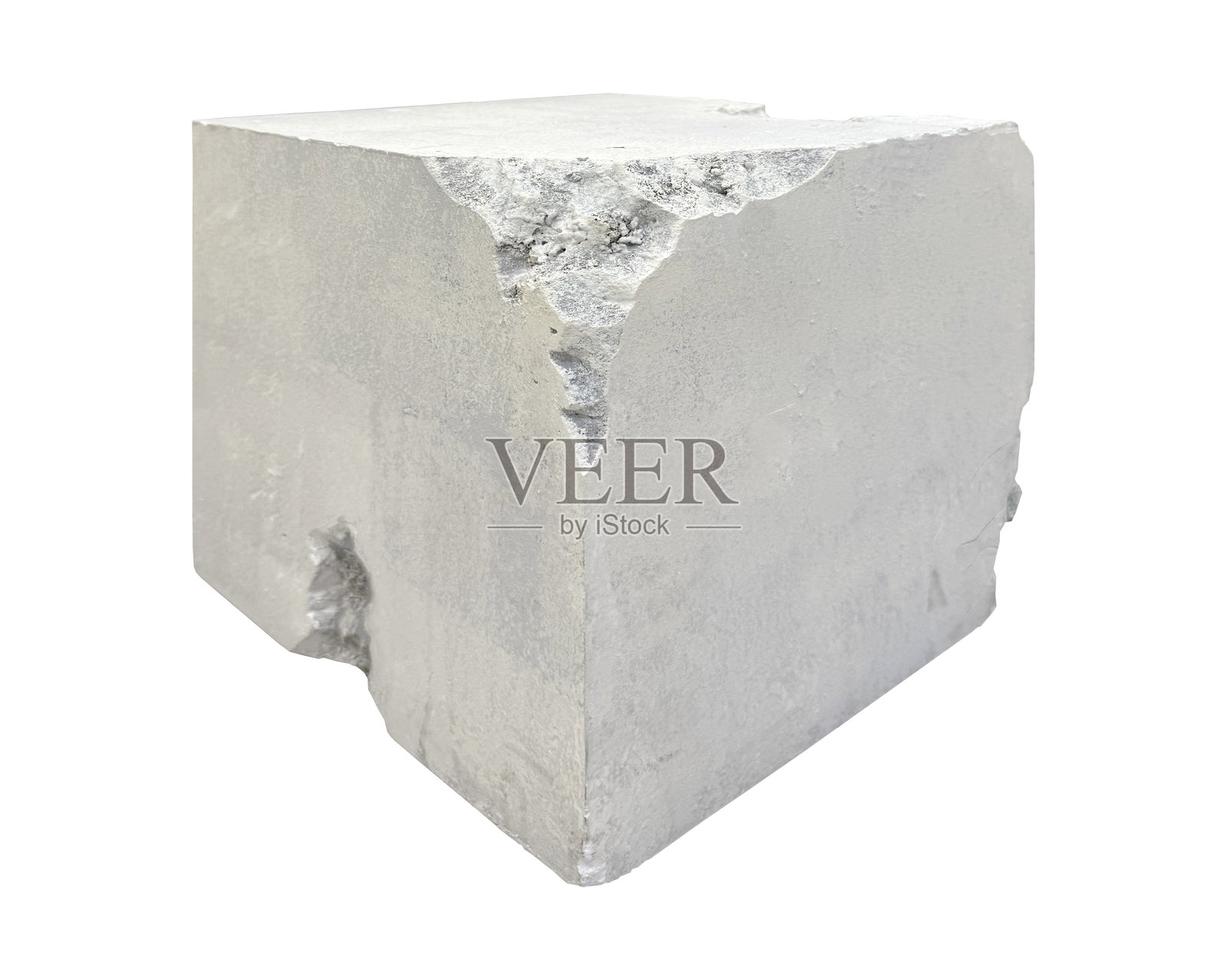 粗糙的混凝土雪花石膏块，具有自然纹理和细微瑕疵，背景独立，适合艺术、雕塑、舞台、底座和产品展示。照片摄影图片