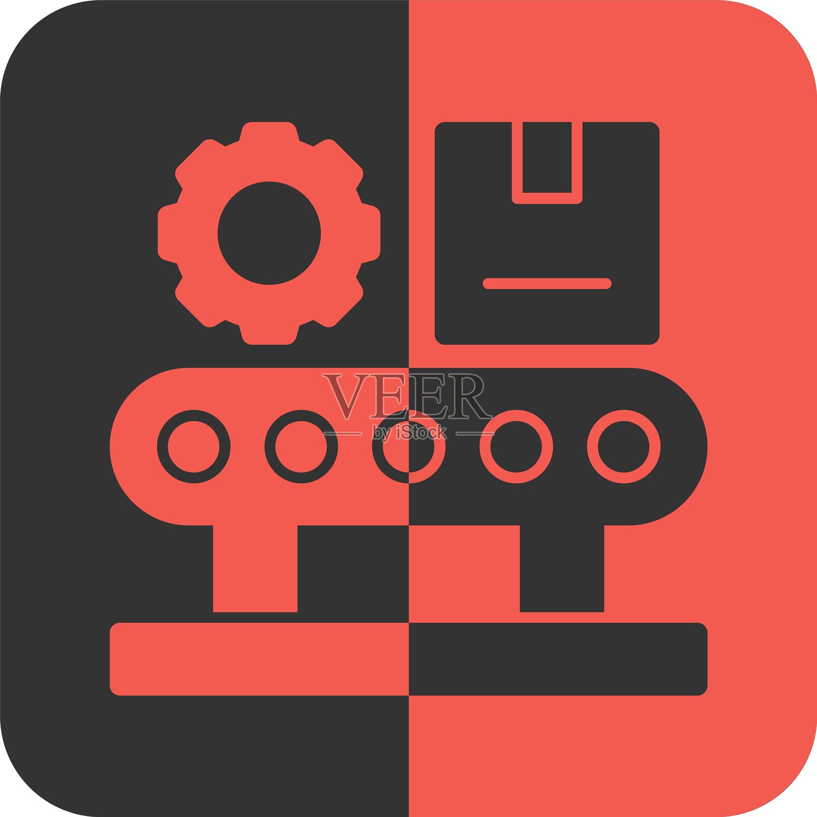 装配线红色反向图标插画图片素材