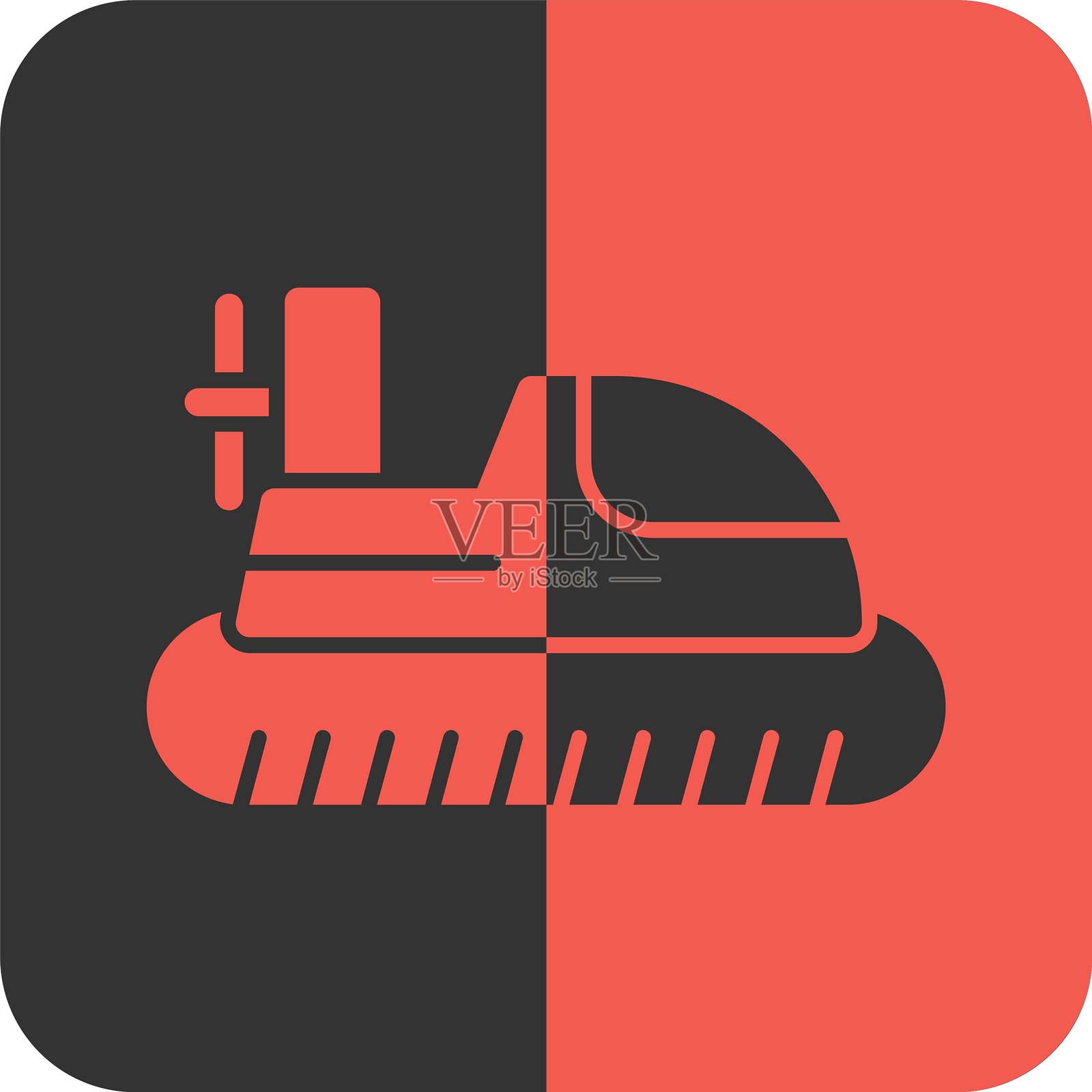 红色气垫船反向图标插画图片素材