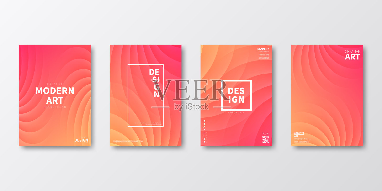 宣传册模板布局，红色封面设计，商业年度报告，传单，杂志插画图片素材