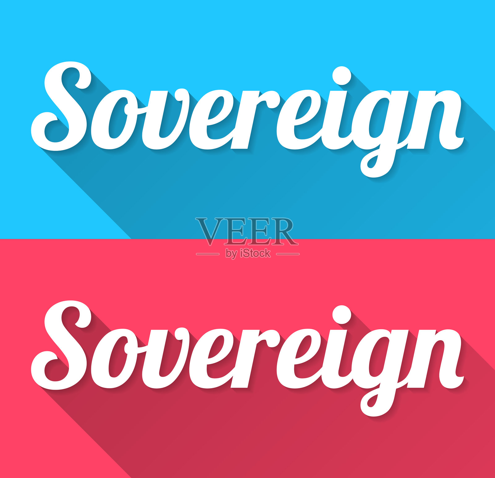 主权 - 蓝色和红色背景上的扁平设计与长阴影插画图片素材