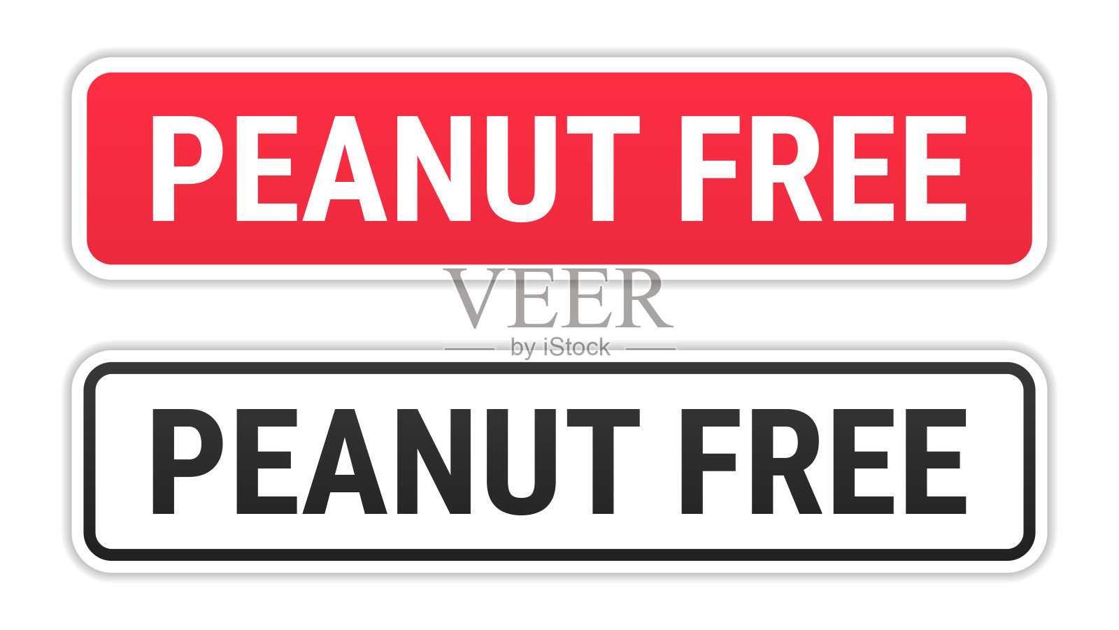 无花生 - 白色背景上的红色和黑色标签插画图片素材