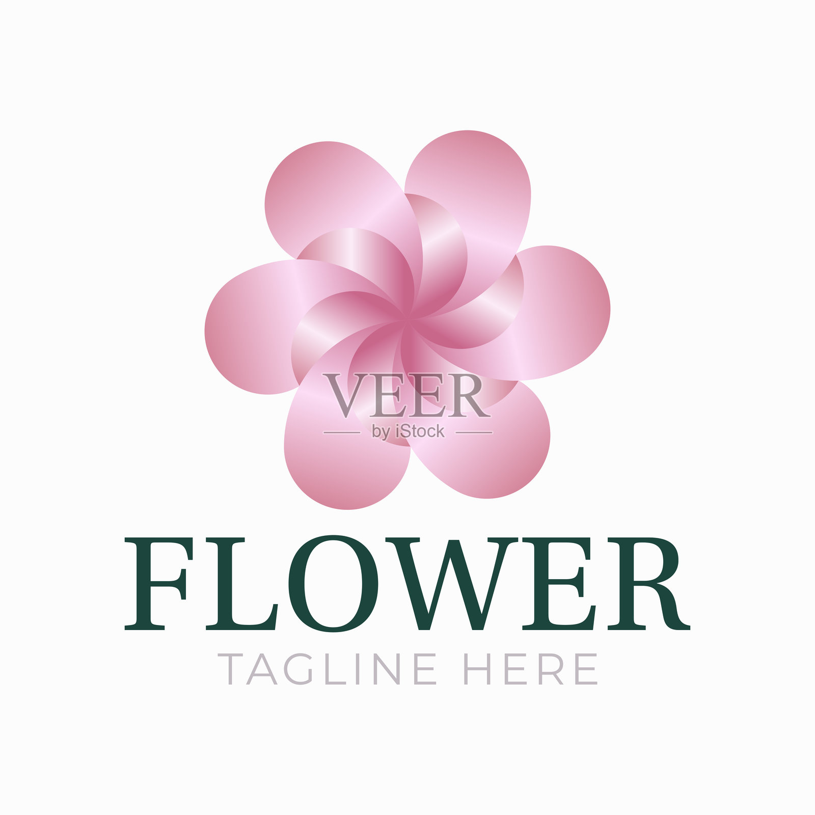 简约形状的装饰花卉标志 现代商业品牌标识符号插画图片素材