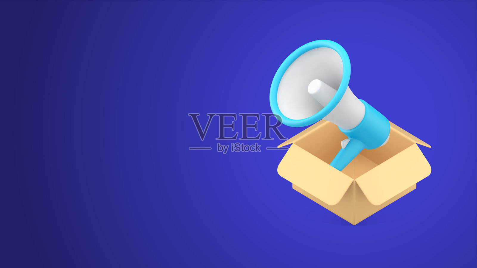 送货服务促销公告扬声器营销广告逼真的3D图标矢量图插画图片素材