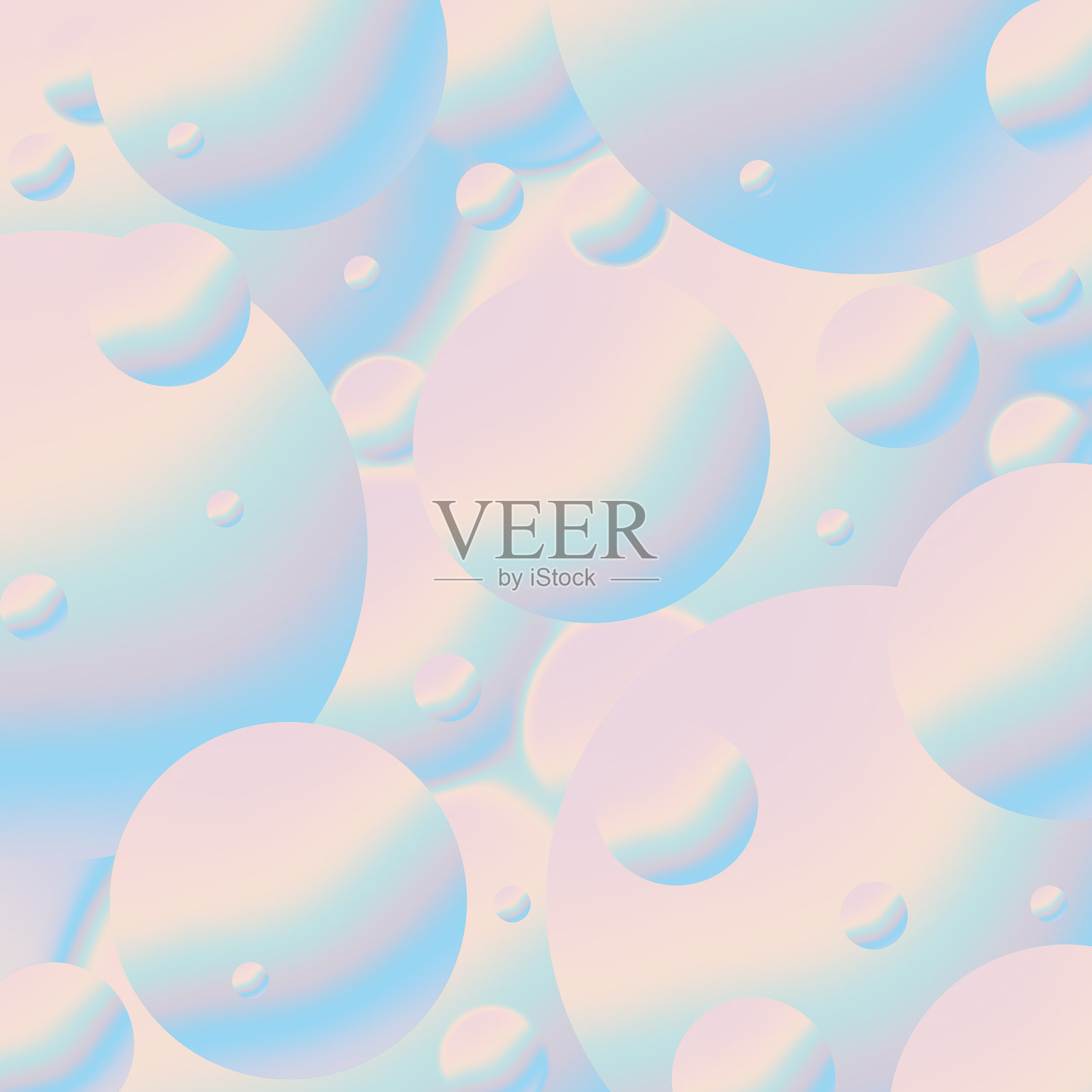 抽象的3D气泡背景 - 柔和色彩渐变与漂浮的球体插画图片素材