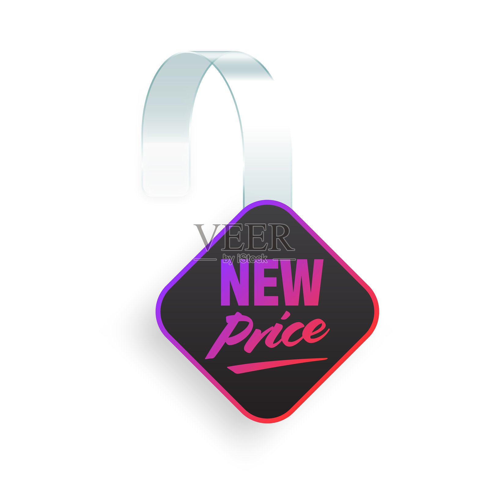 五彩缤纷的霓虹超市促销摆动广告牌。真实的摆动广告模板用于货架广告。销售或折扣标签带有广告文本。特价标签。矢量插图插画图片素材