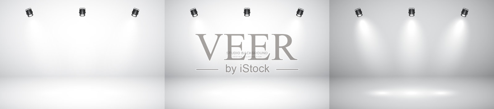 空旷的工作室抽象背景，柔和的聚光灯效果，平滑的渐变和微妙的舞台灯光。非常适合产品展示、演示、品牌推广和优雅的展示布置。矢量插图插画图片素材