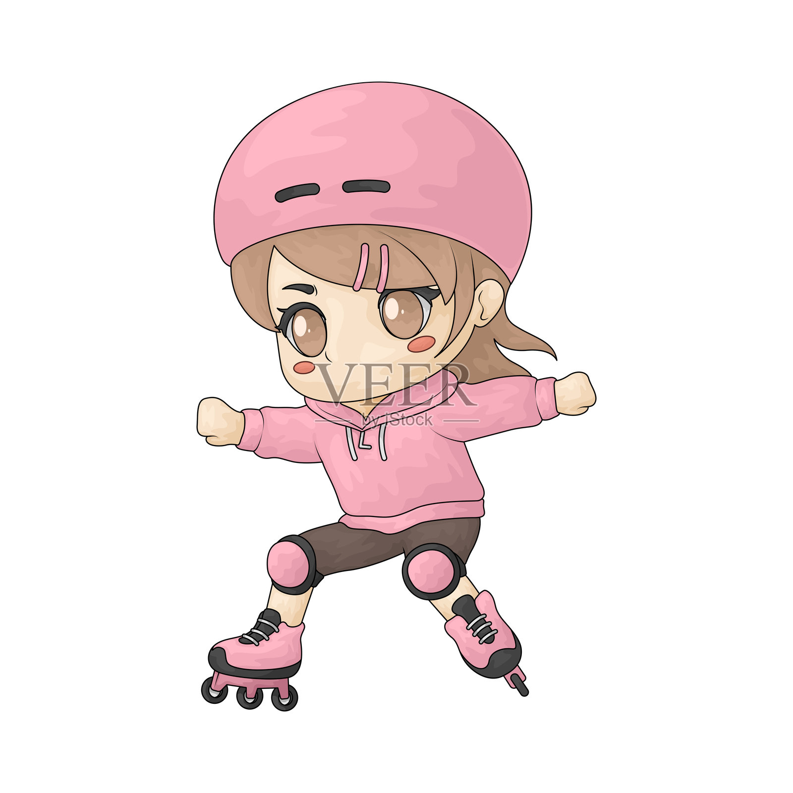 滑轮溜冰插画图片素材