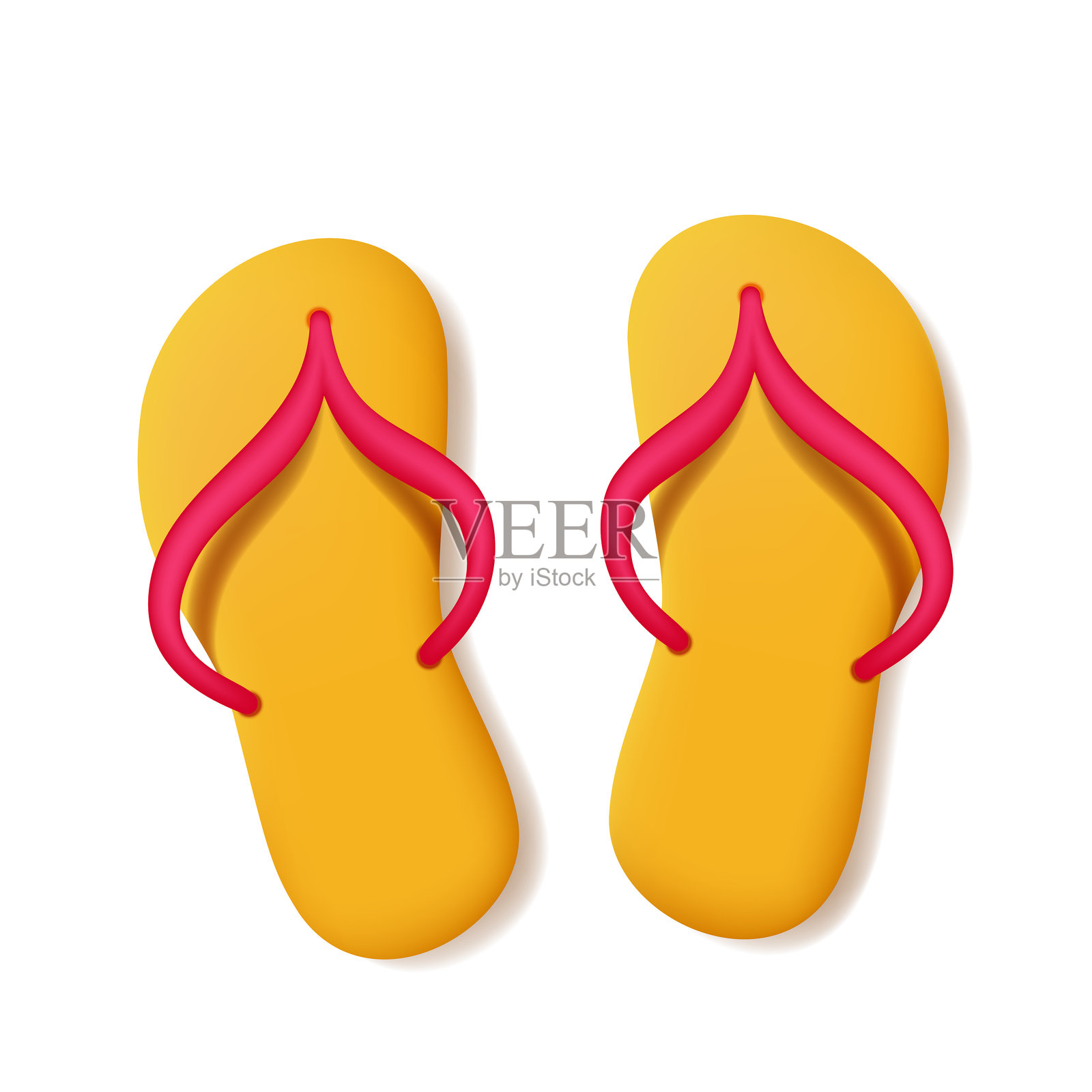 人字拖。矢量插图，背景为白色。插画图片素材