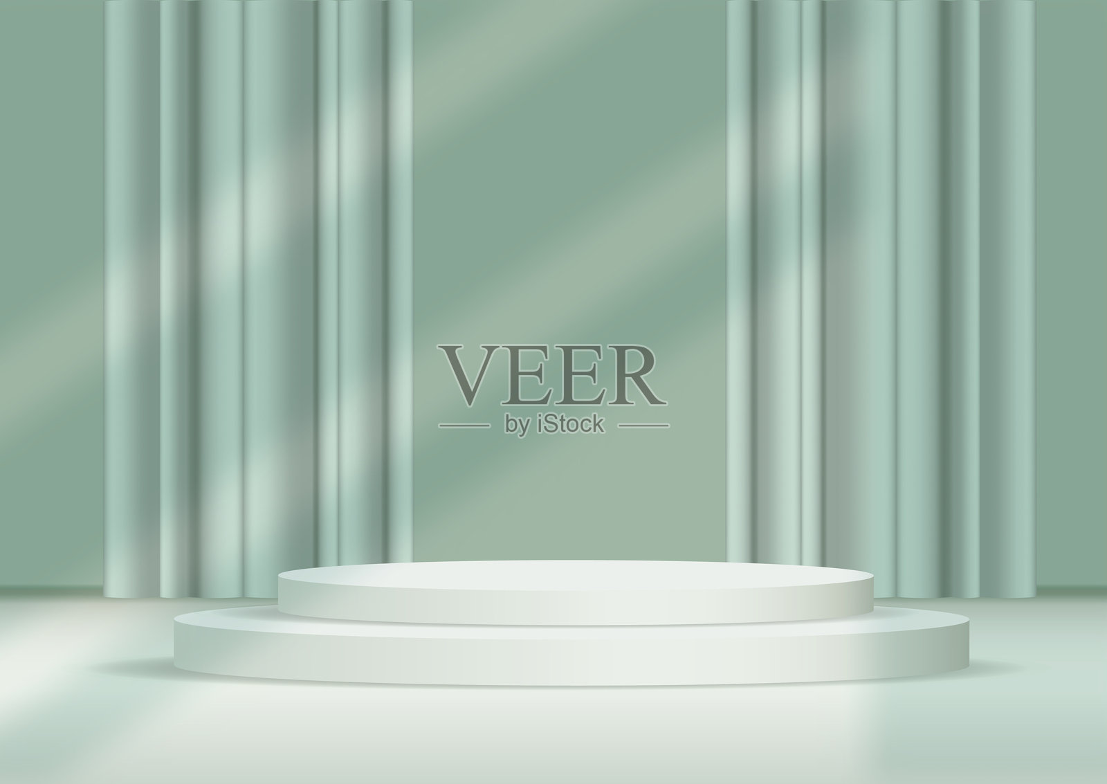 淡绿色的空白讲台背景插画图片素材