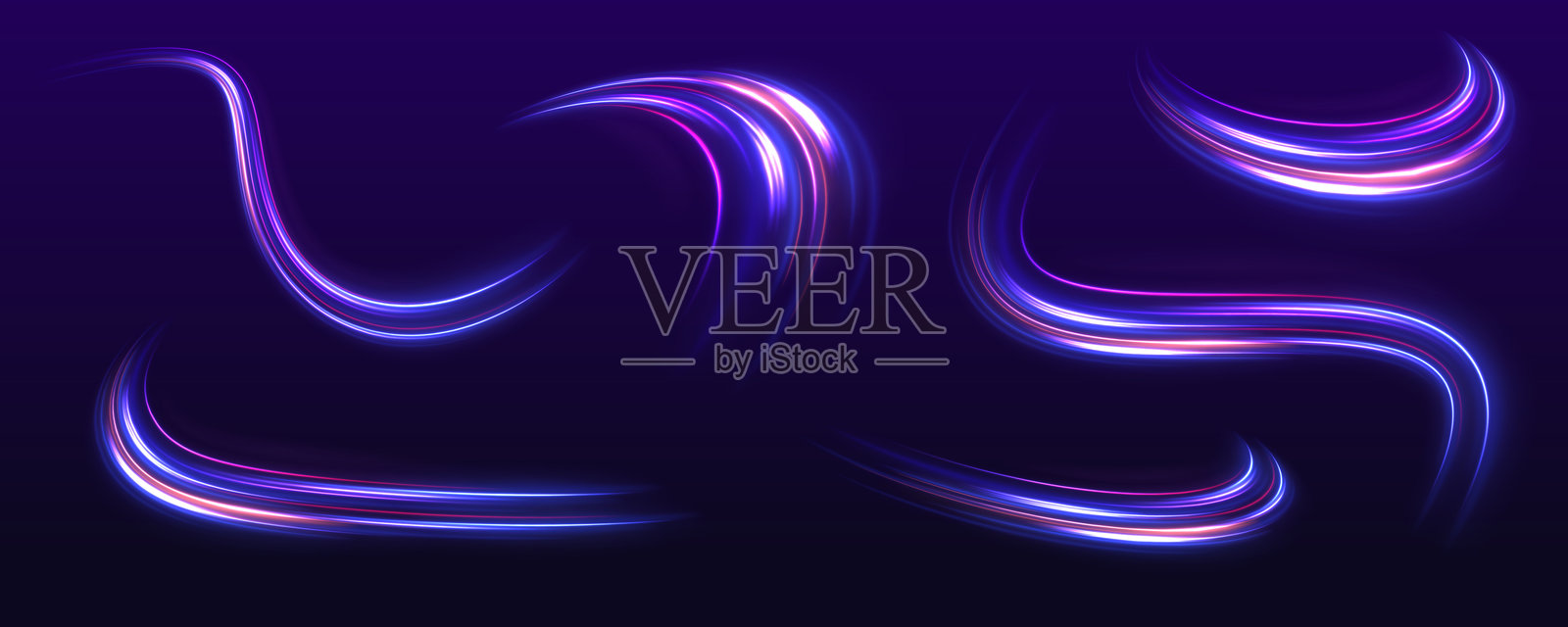 未来派霓虹灯光效果插画图片素材