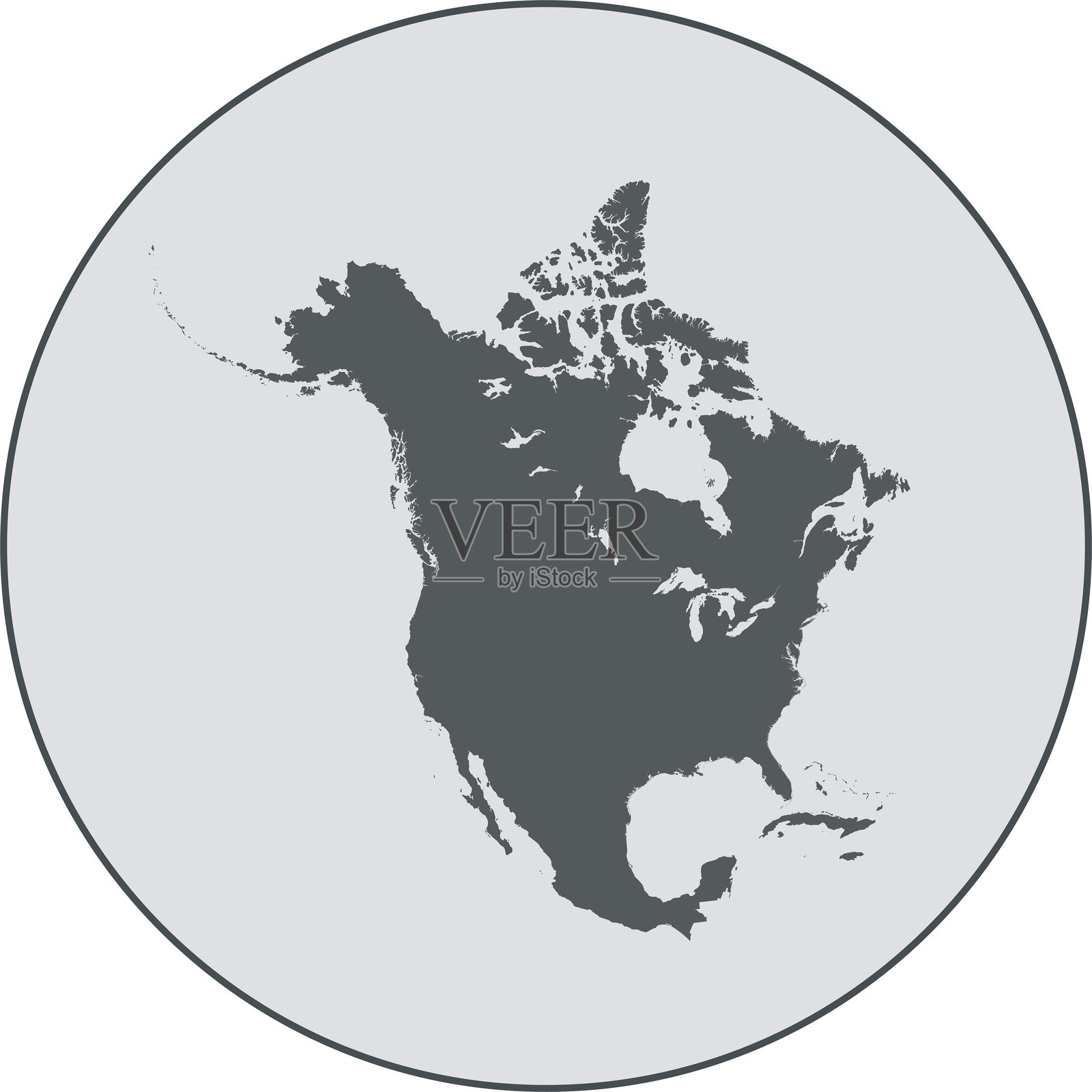 北美地图插画图片素材