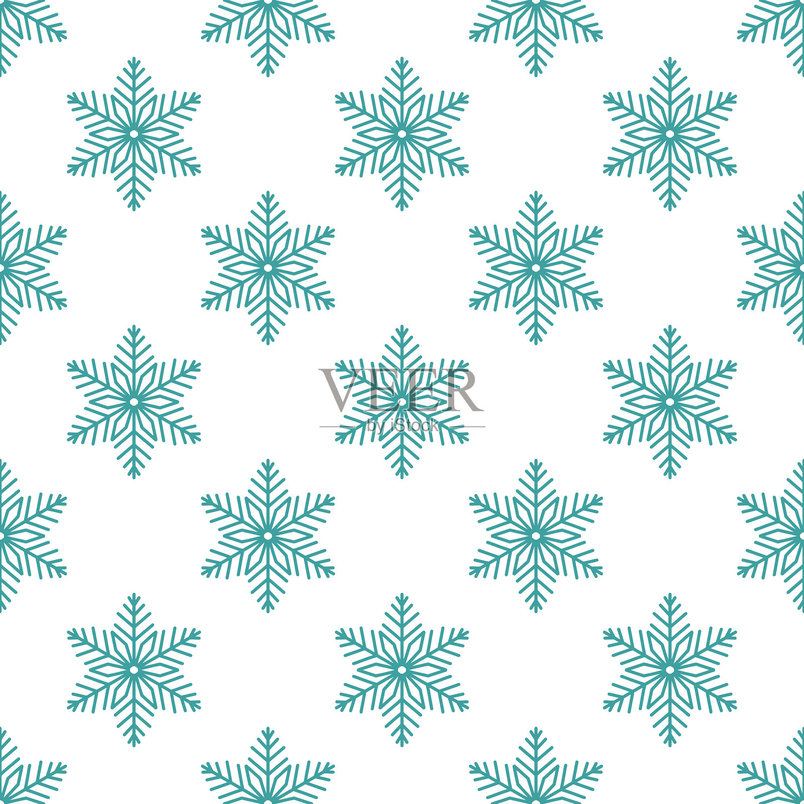 雪花无缝图案，详细的手绘矢量线条插图。图形轮廓涂鸦绘画。适用于寒冷冬季设计、礼品包装、包装和纺织品的圣诞节和新年背景。插画图片素材