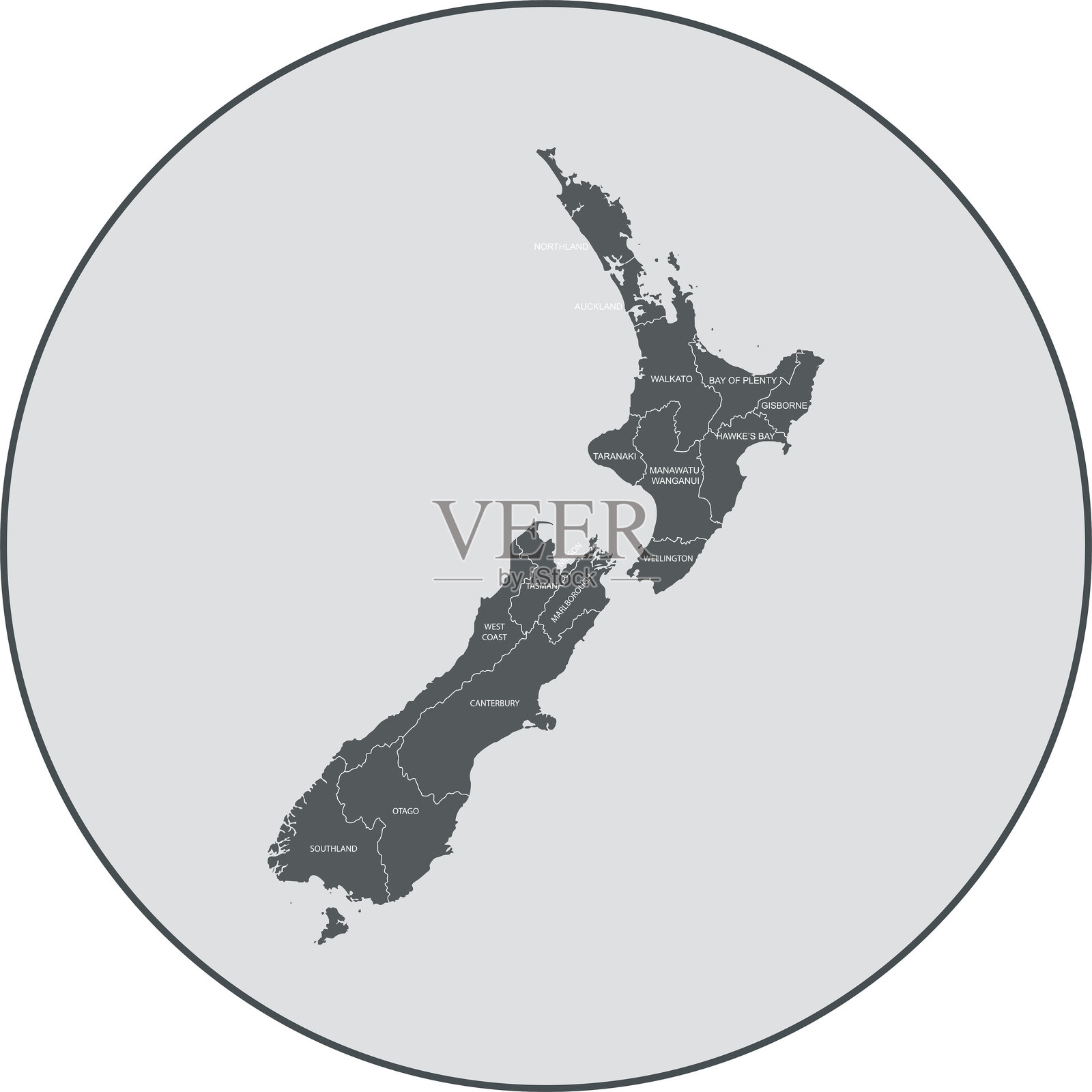 新西兰地图插画图片素材