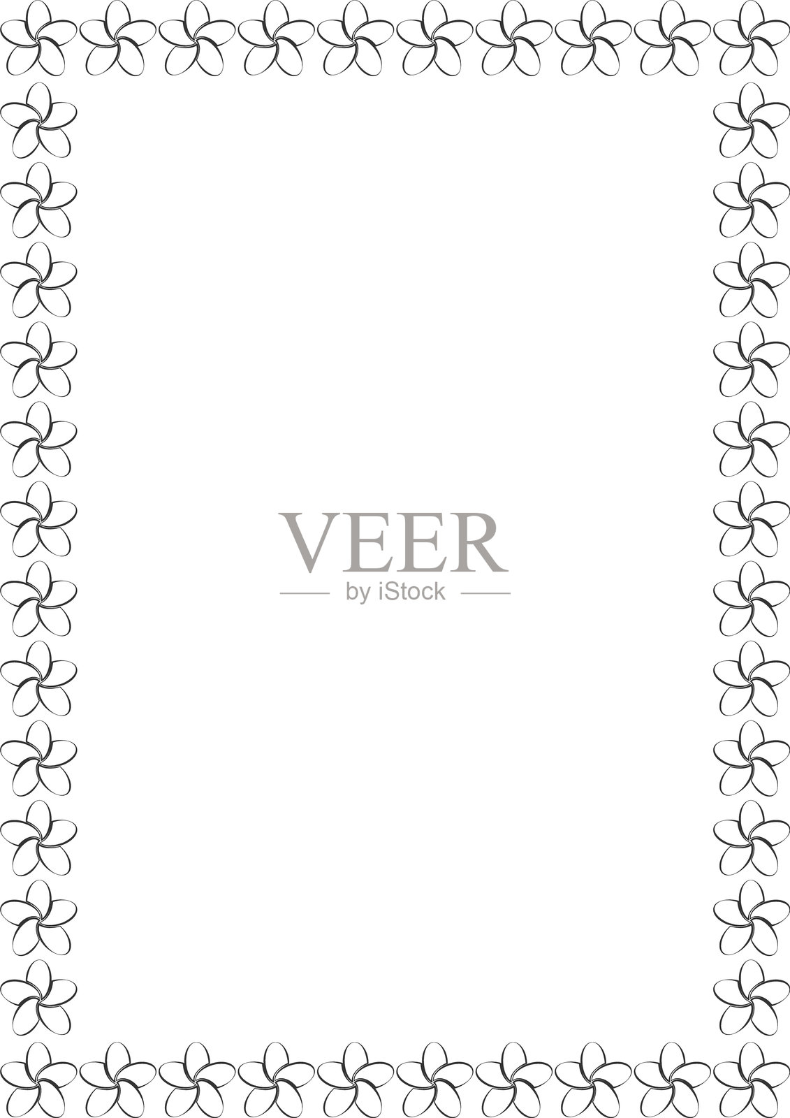 婴儿洗礼框架。带有彩色花卉模板的涂鸦框架。可爱的空框盒。插画图片素材