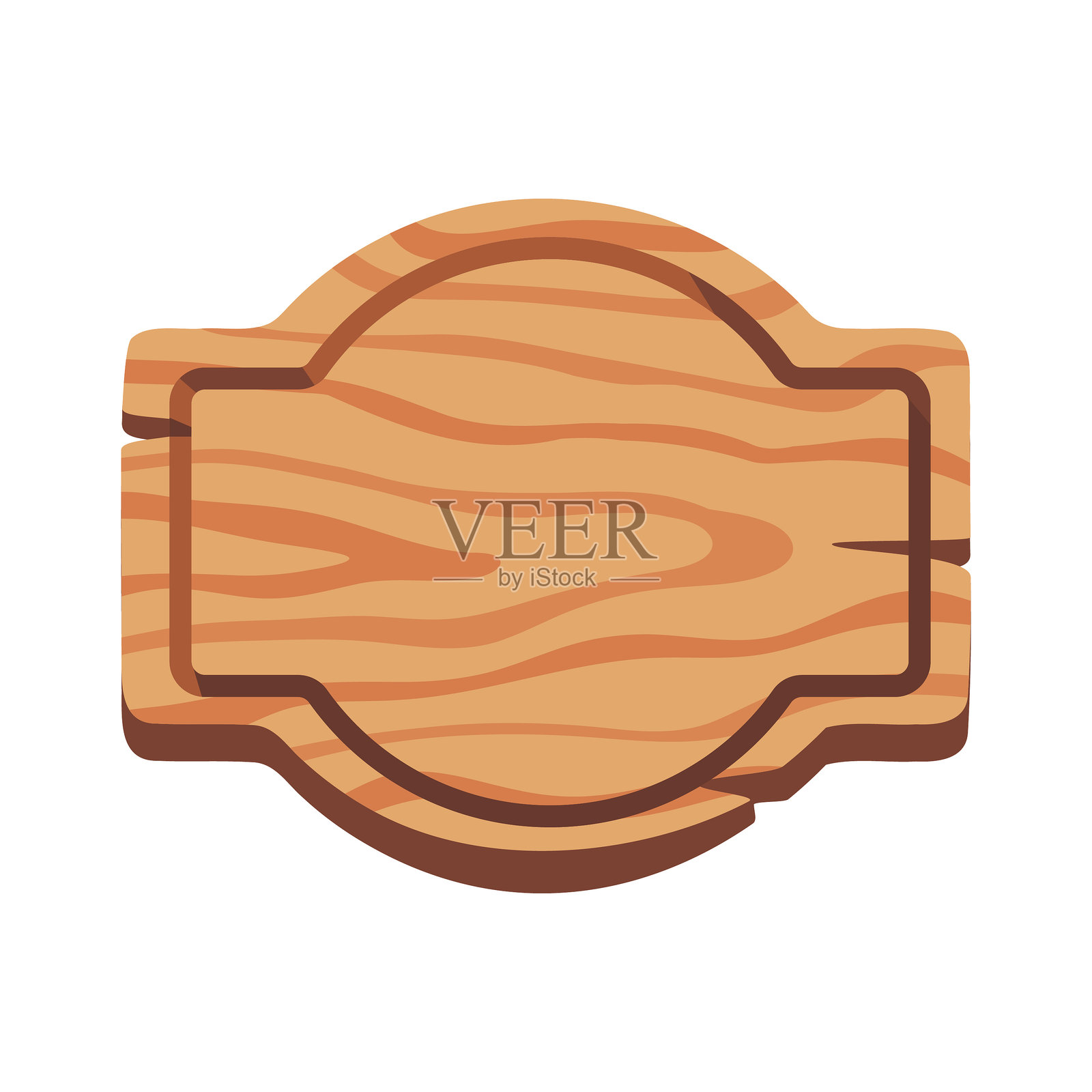 白色背景上的木制招牌，留有空白文本空间，乡村和复古风格插图插画图片素材