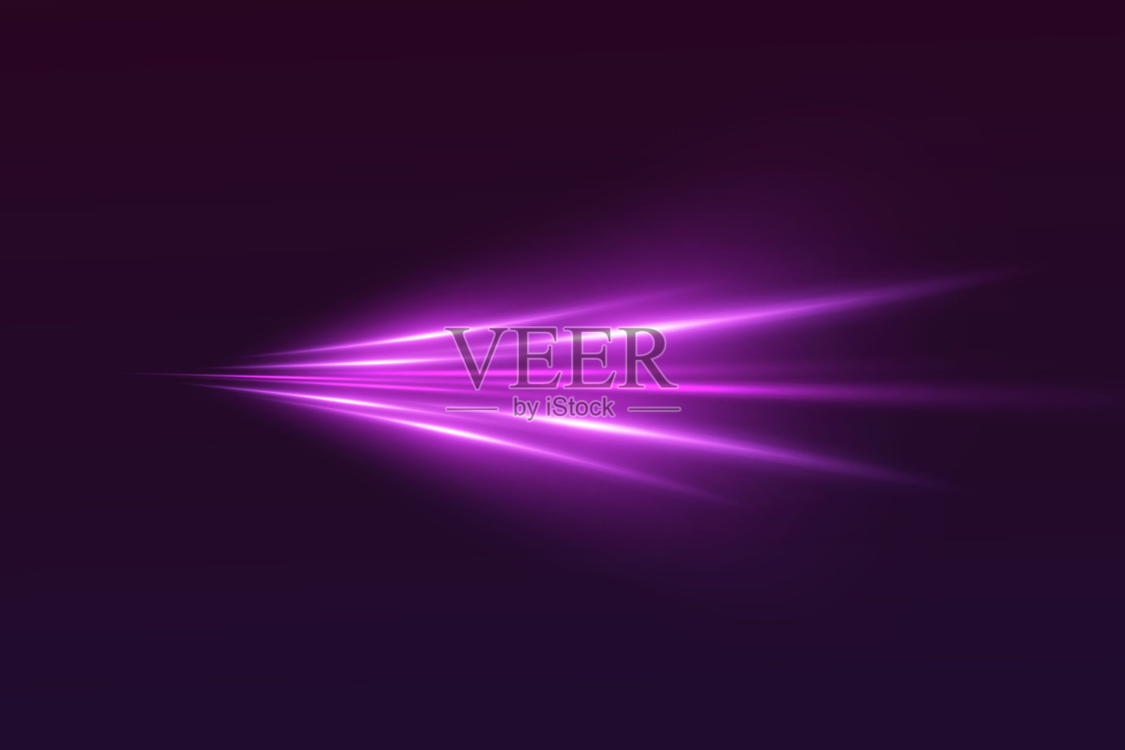 发光的紫色弯曲光线。抽象矢量霓虹波。速度效果。插画图片素材