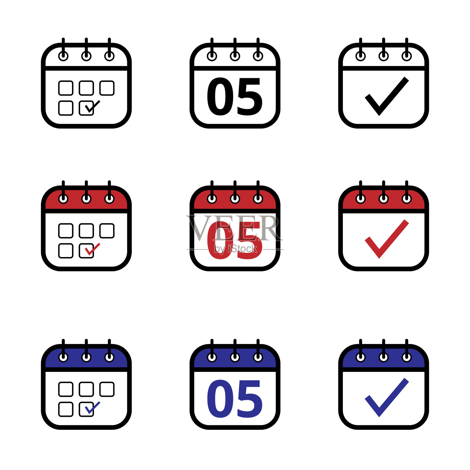 日历图标，05日插画图片素材