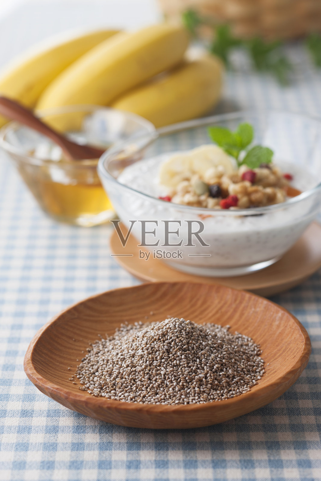 白色奇亚籽照片摄影图片