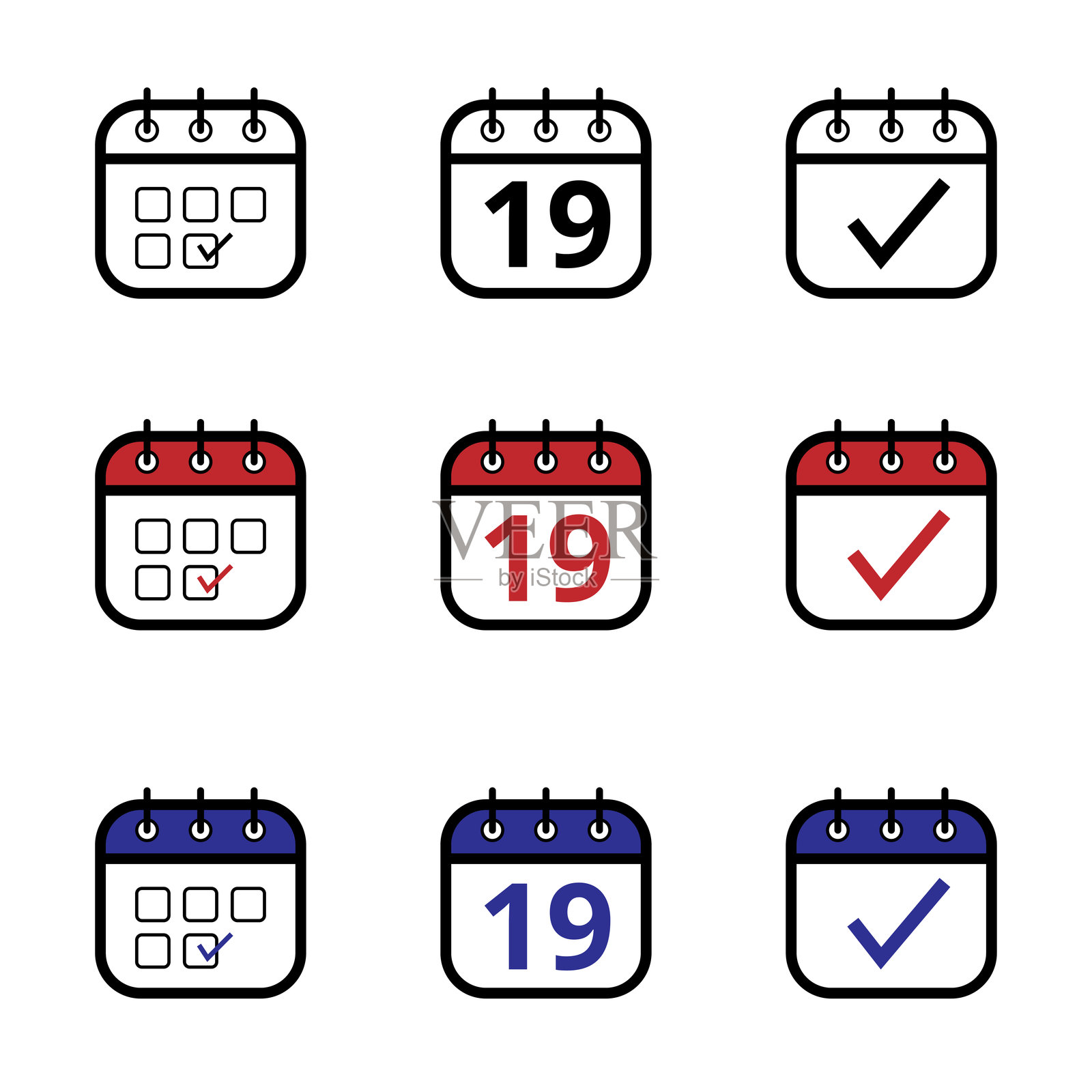 日历图标，第19天插画图片素材