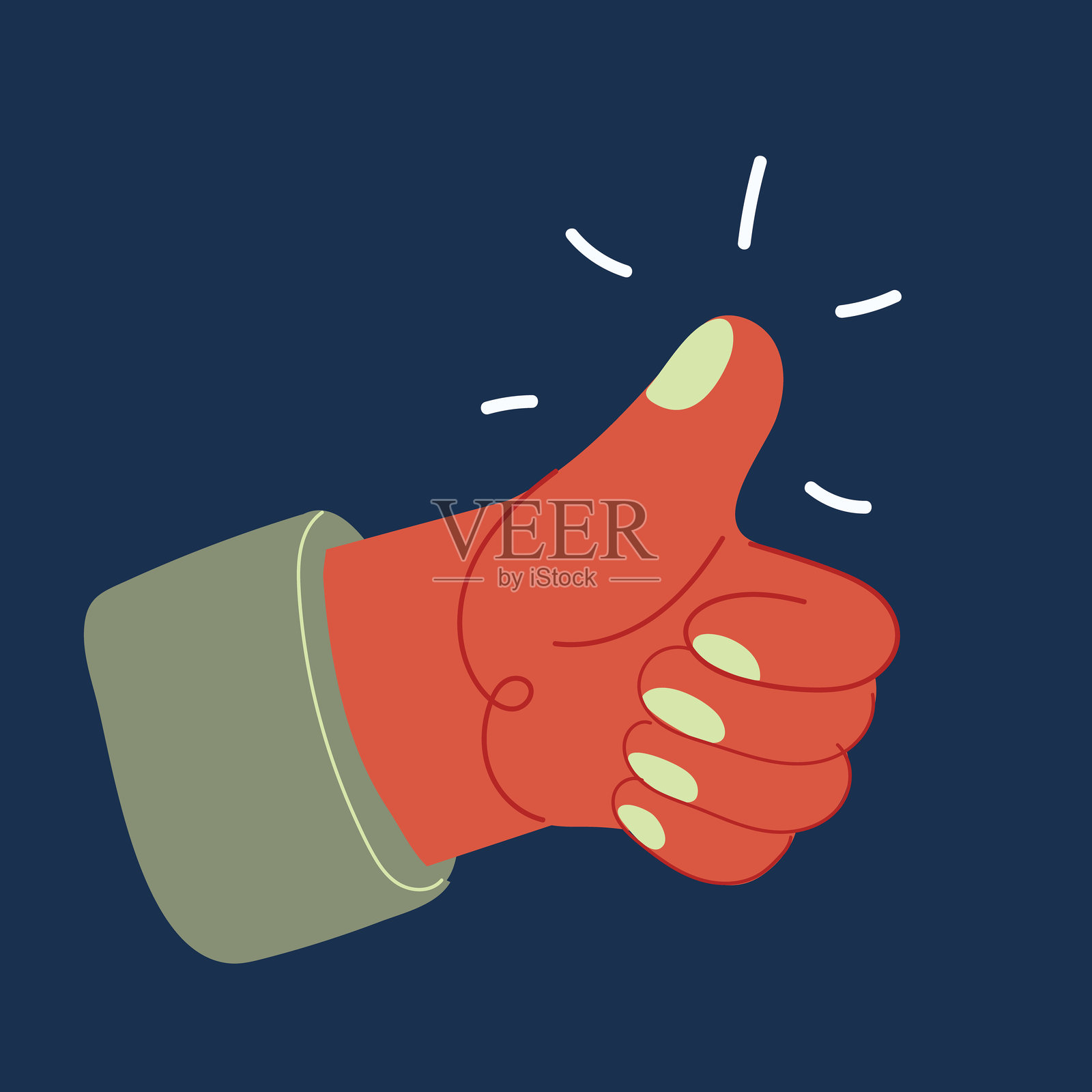 卡通风格的点赞矢量插图插画图片素材