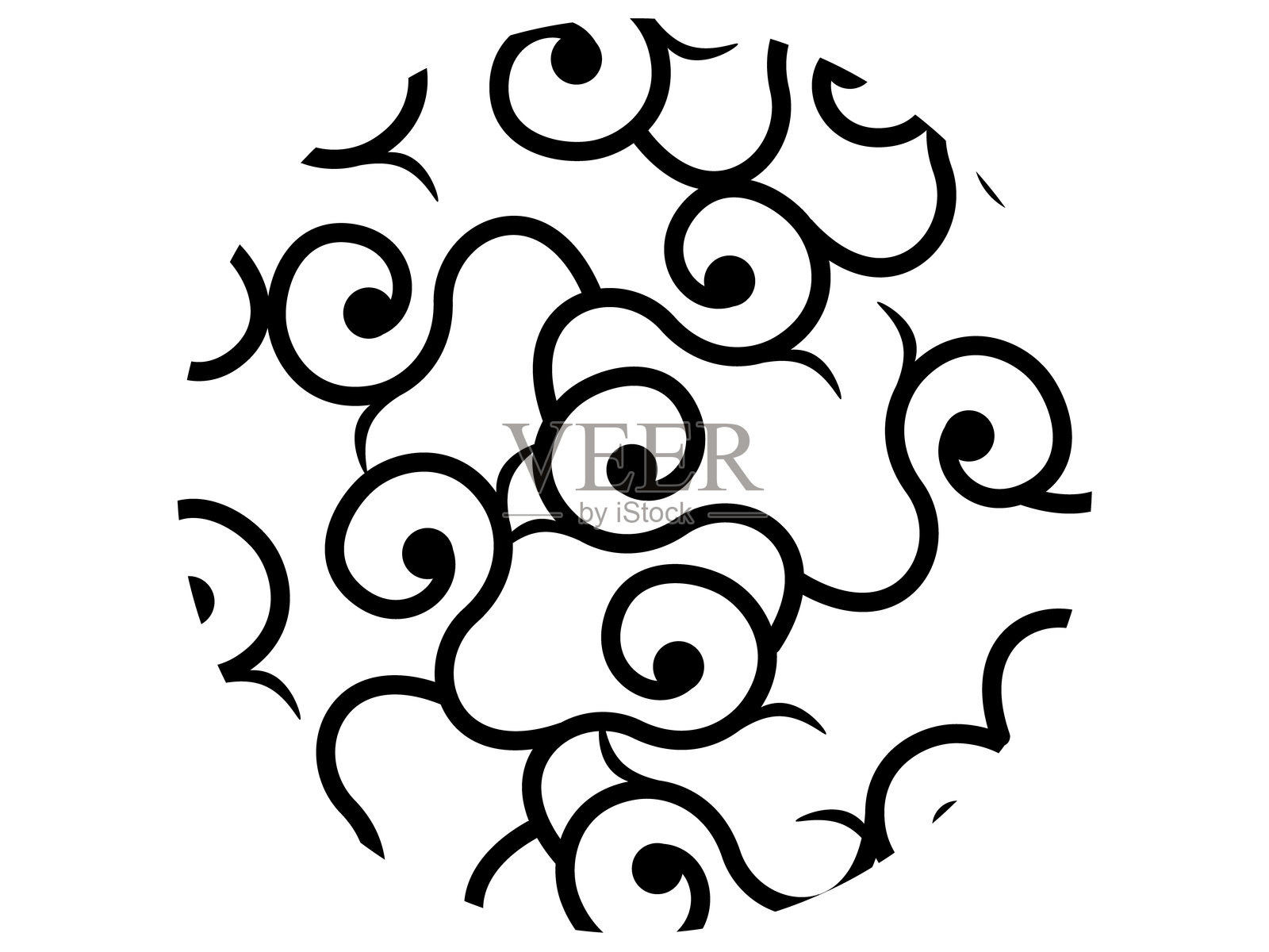 日本风格的圆形装饰品插画图片素材