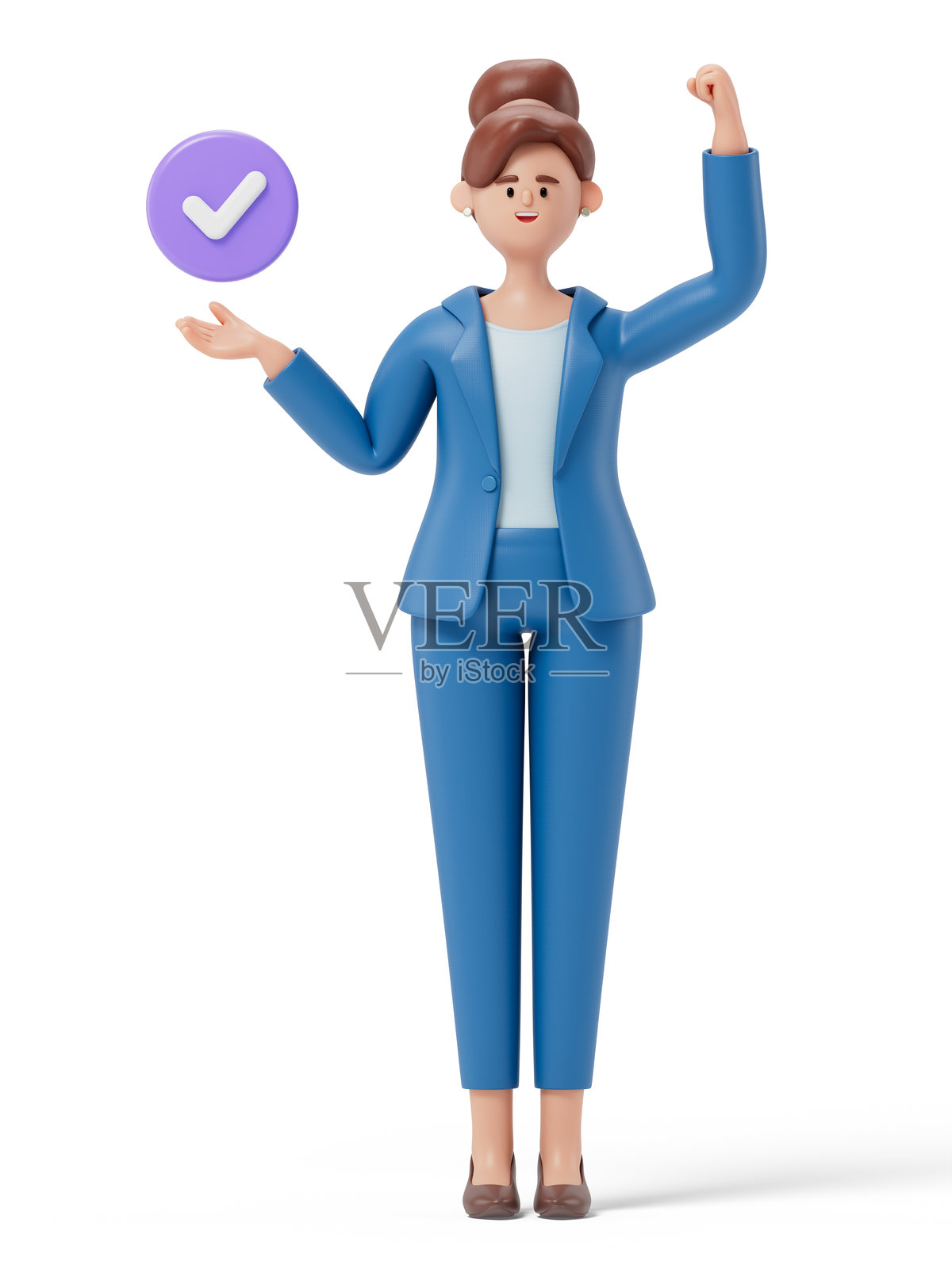 女性展示一个勾号照片摄影图片