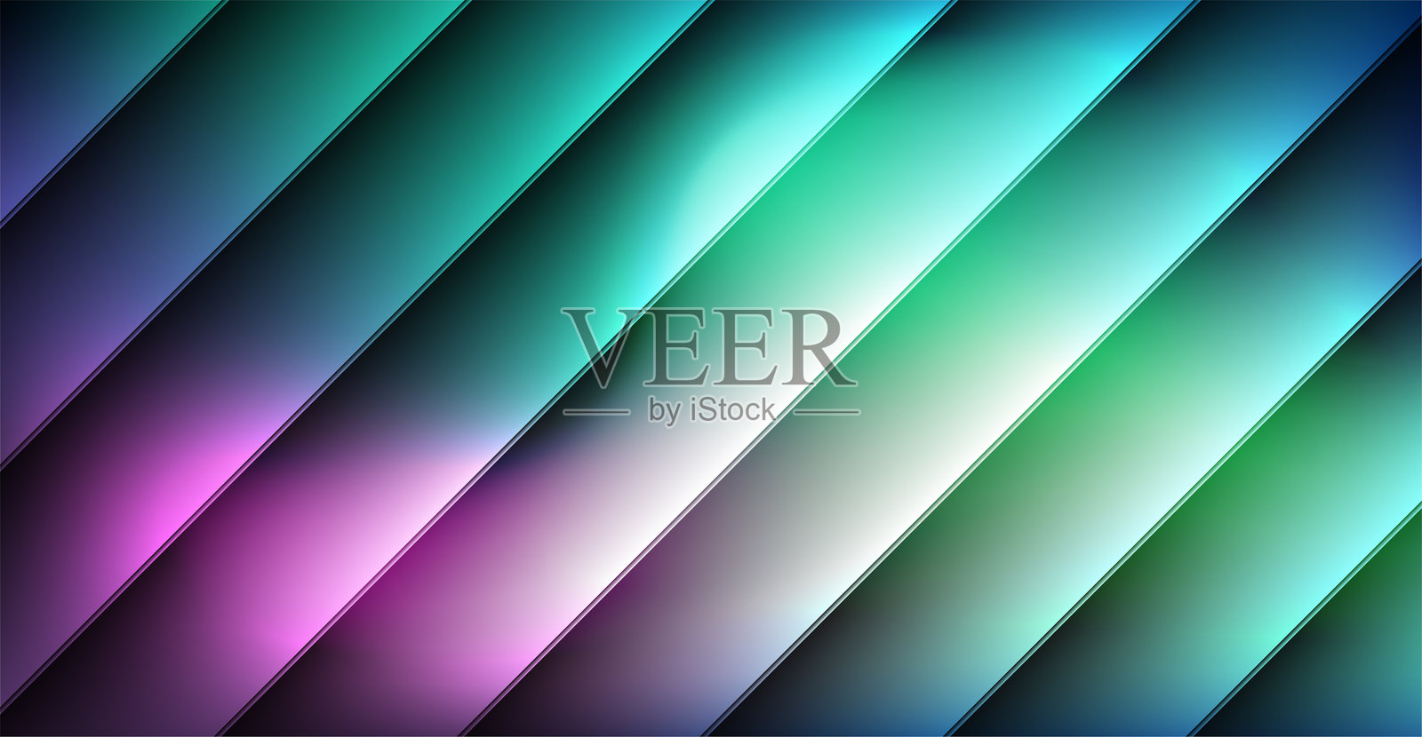 抽象对角渐变背景。色彩斑斓的模糊条纹壁纸。未来感光线抽象。现代平滑色彩过渡。插画图片素材